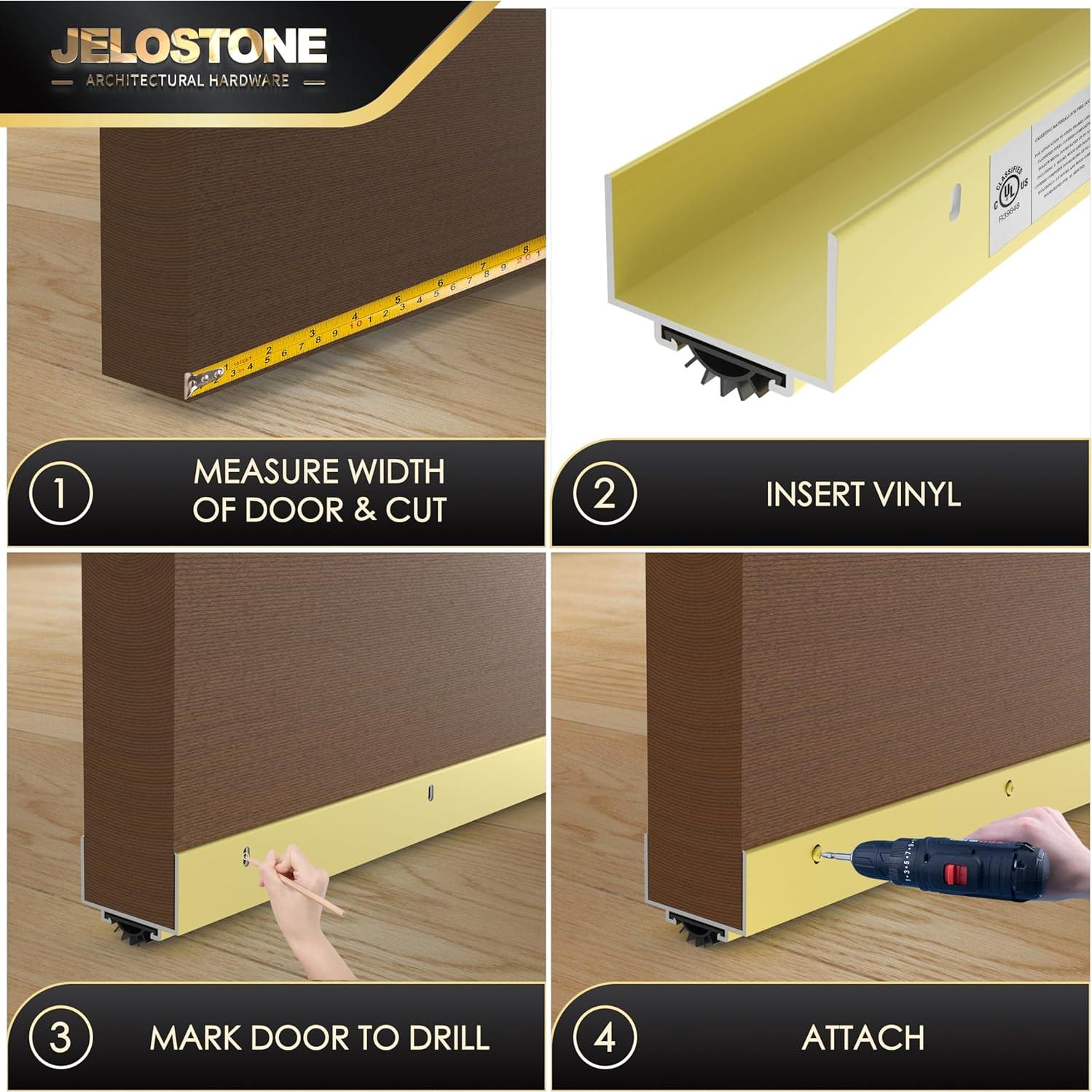 Zapato Inferior de Puerta Aluminio JELOSTONE 91.4 cm Dorado