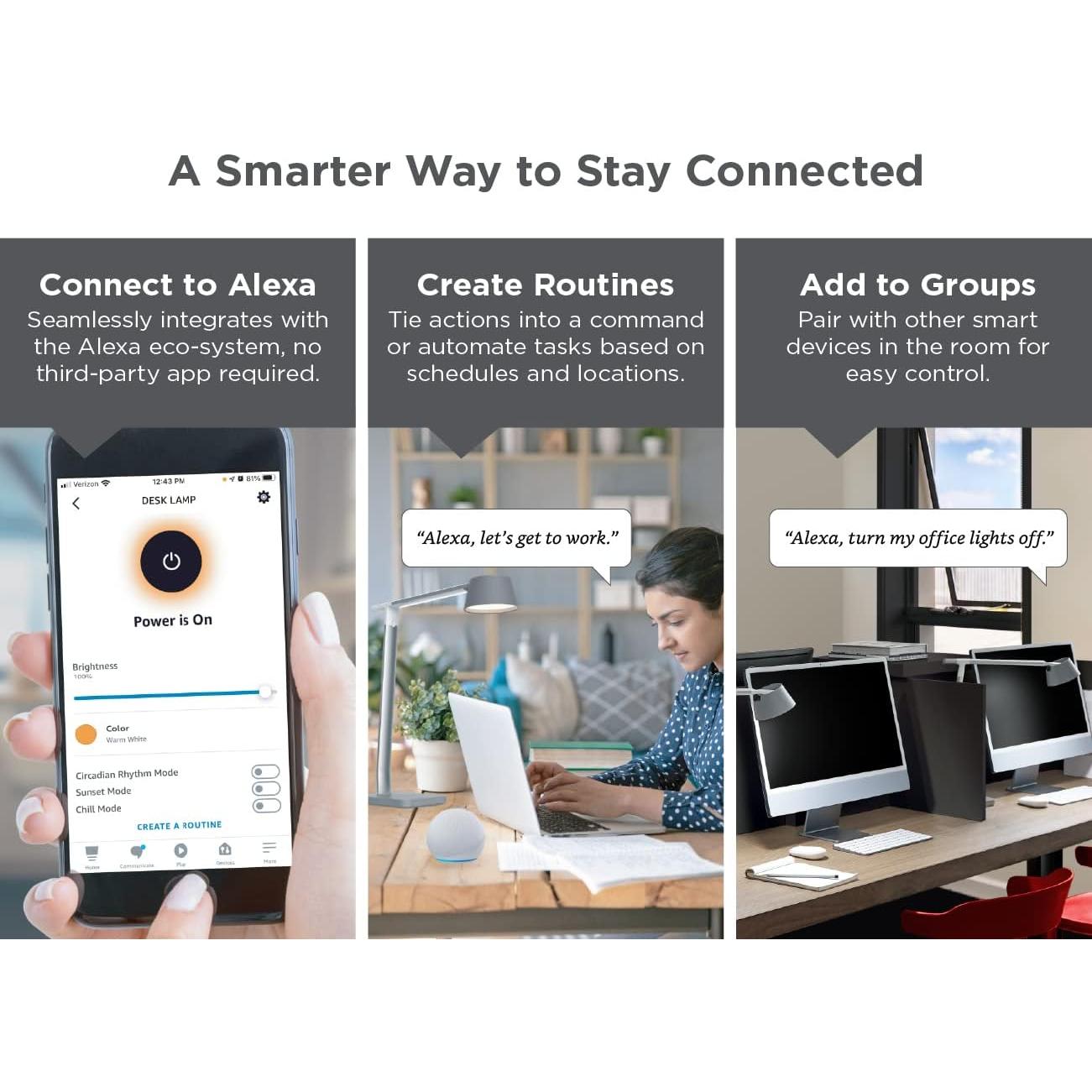 Lámpara de Escritorio Inteligente BLACK+DECKER Verve LED Qi
