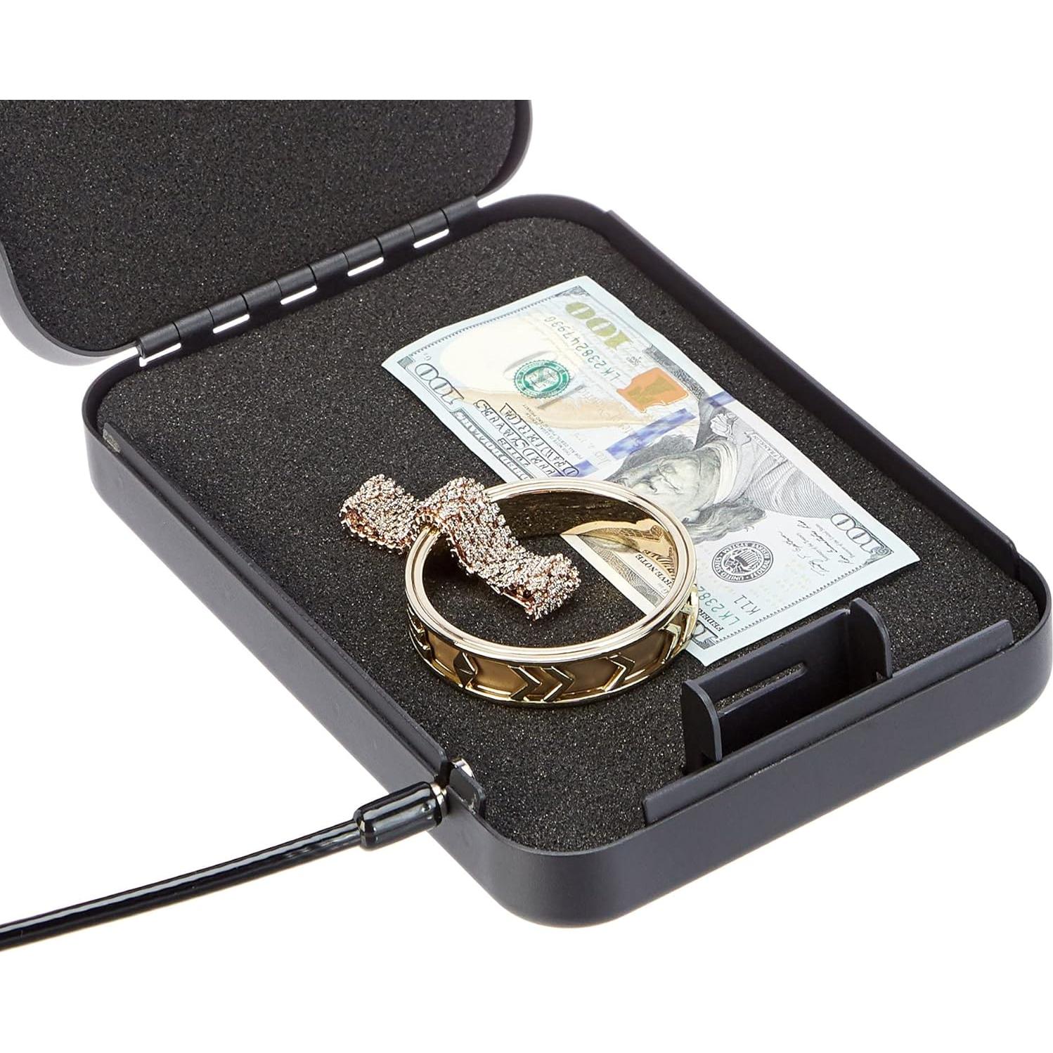 Caja de Seguridad Portátil Amazon Basics Grande Negra