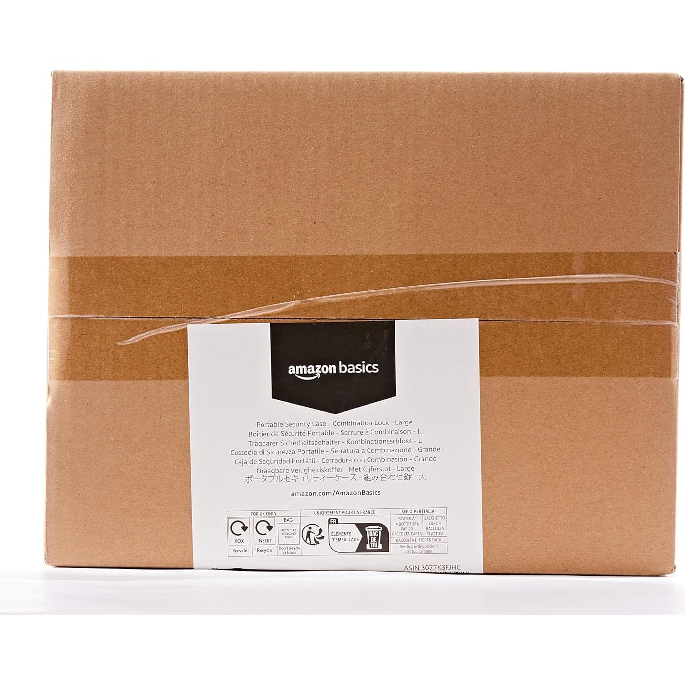 Caja de Seguridad Portátil Amazon Basics Grande Negra