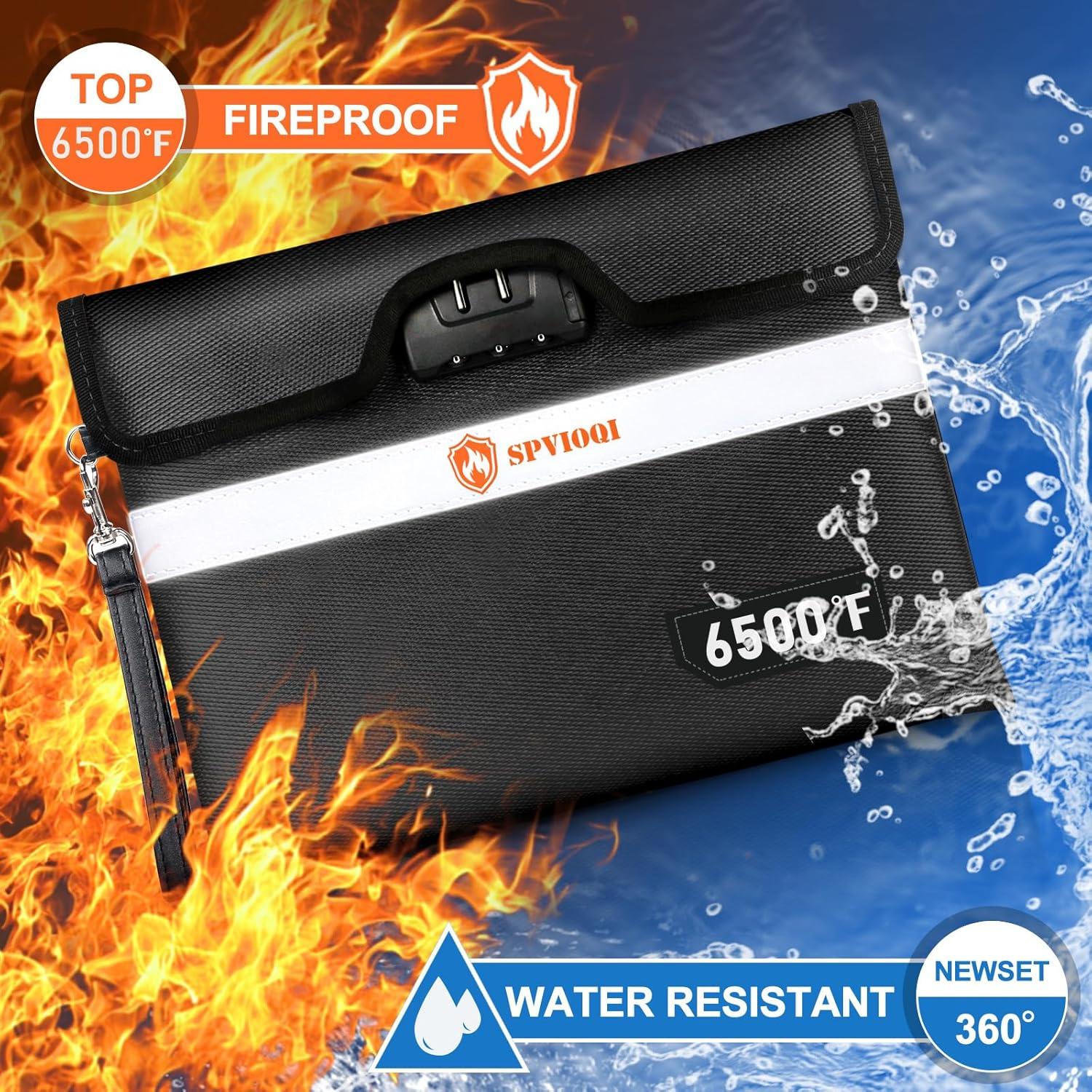Bolsa a Prueba de Fuego SPVIOQI Grande con Cerradura 6500°F