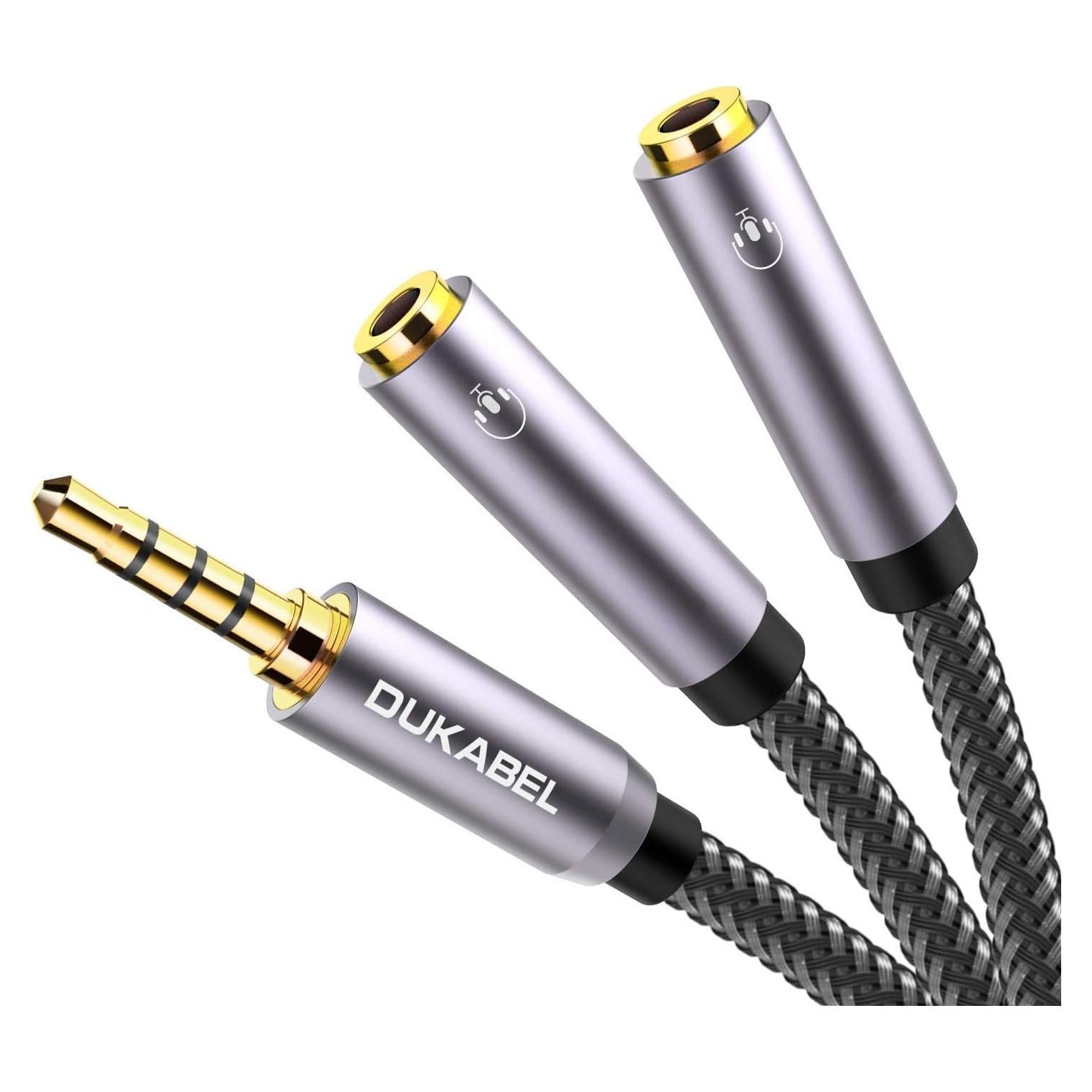 Divisor de Audio Estéreo 3.5mm DuKabel - 1 a 2 Conectores