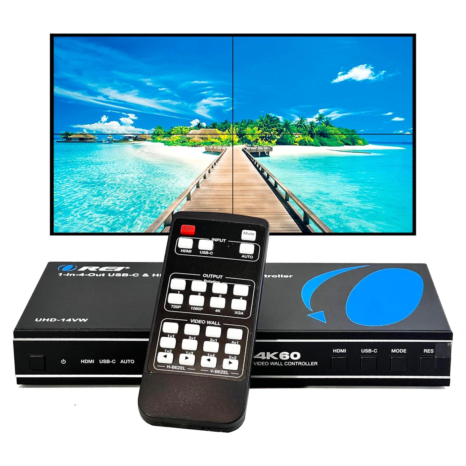 Controlador de Pared de Video OREI UHD-14VW 4K 60Hz 2x2