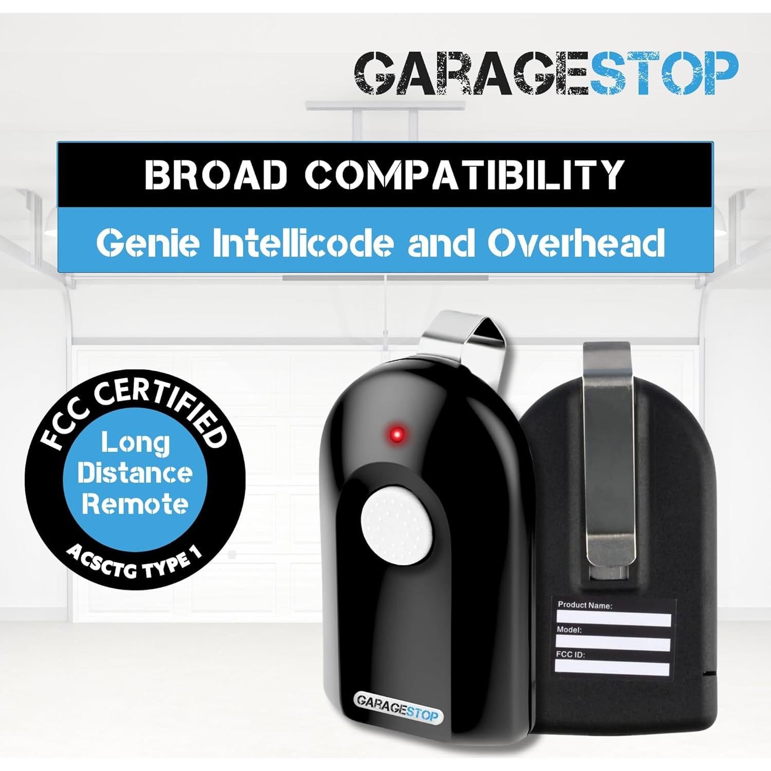 Control Remoto Garage Stop GIT-1 Genie ACSCTG Tipo 1 390Mhz