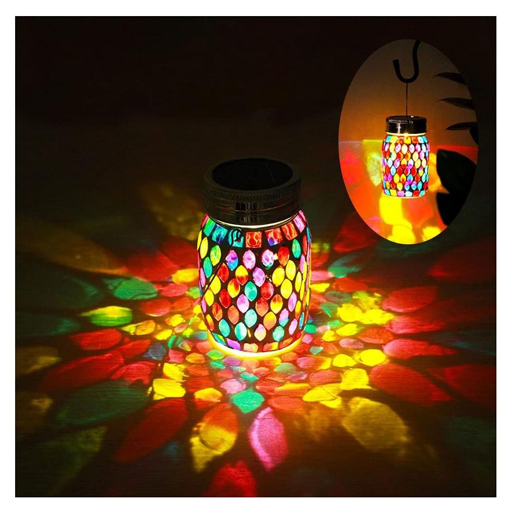 Linterna Solar de Mosaico GUANFU 9x9x14.5cm Decorativa