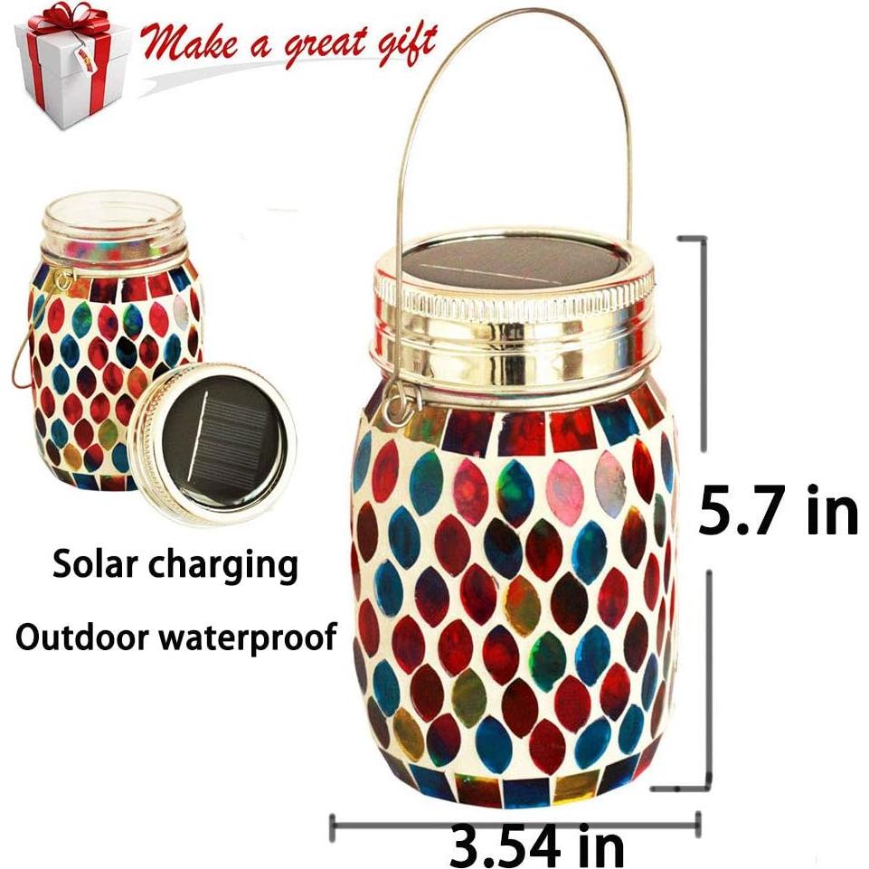 Linterna Solar de Mosaico GUANFU 9x9x14.5cm Decorativa