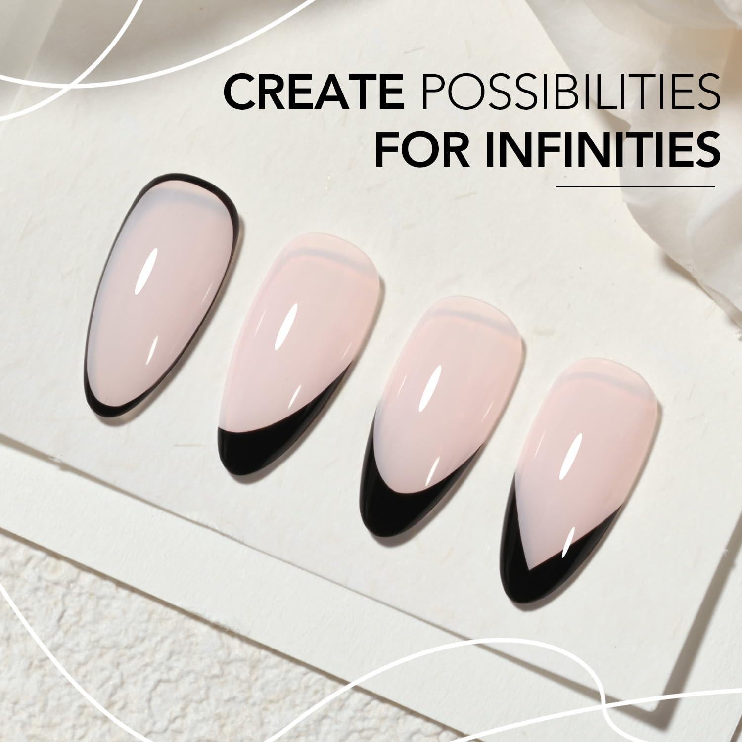 Esmalte de Uñas en Gel Negro GAOY 8ml con Pincel de Precisión