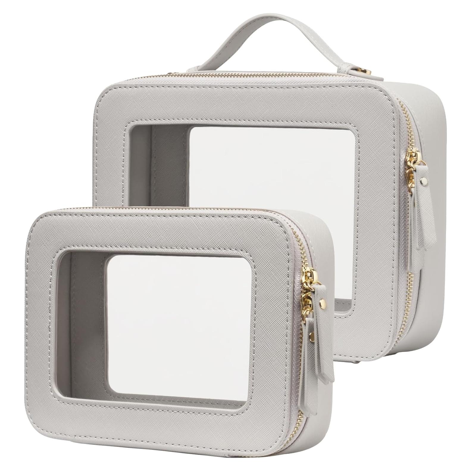 Bolsa de Maquillaje Transparente Popvibe Doble Elegancia 2 Piezas