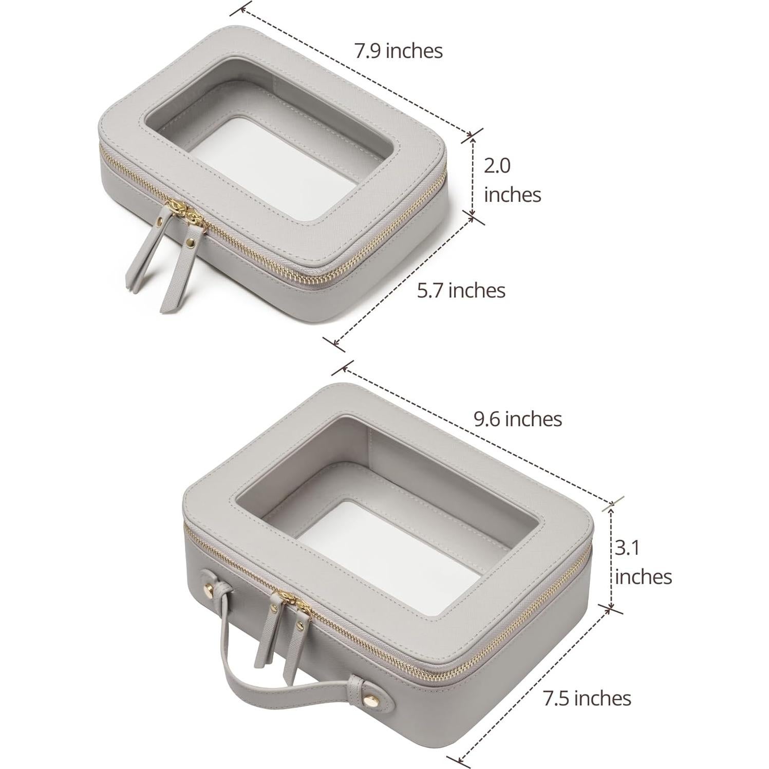 Bolsa de Maquillaje Transparente Popvibe Doble Elegancia 2 Piezas