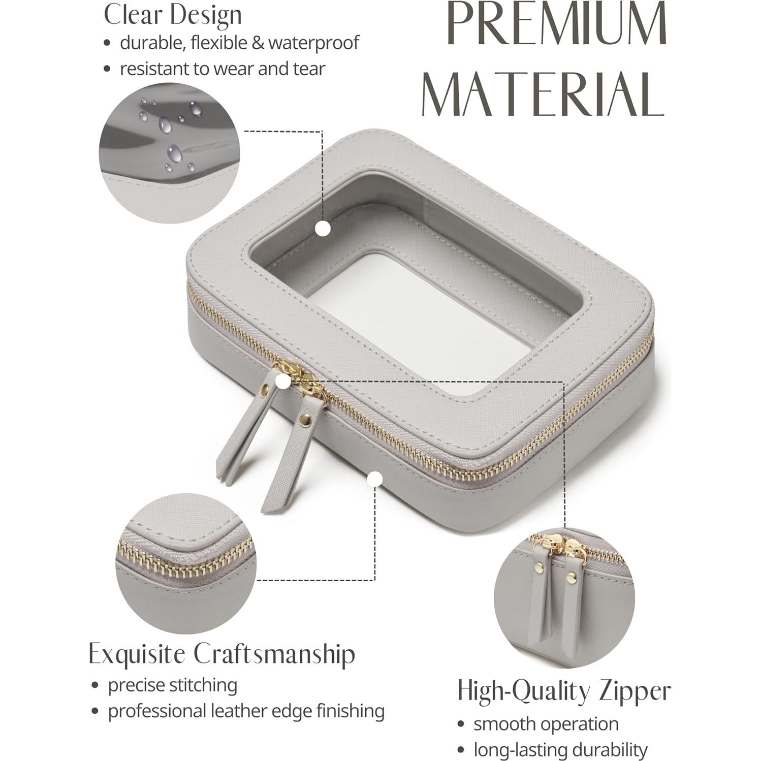 Bolsa de Maquillaje Transparente Popvibe Doble Elegancia 2 Piezas