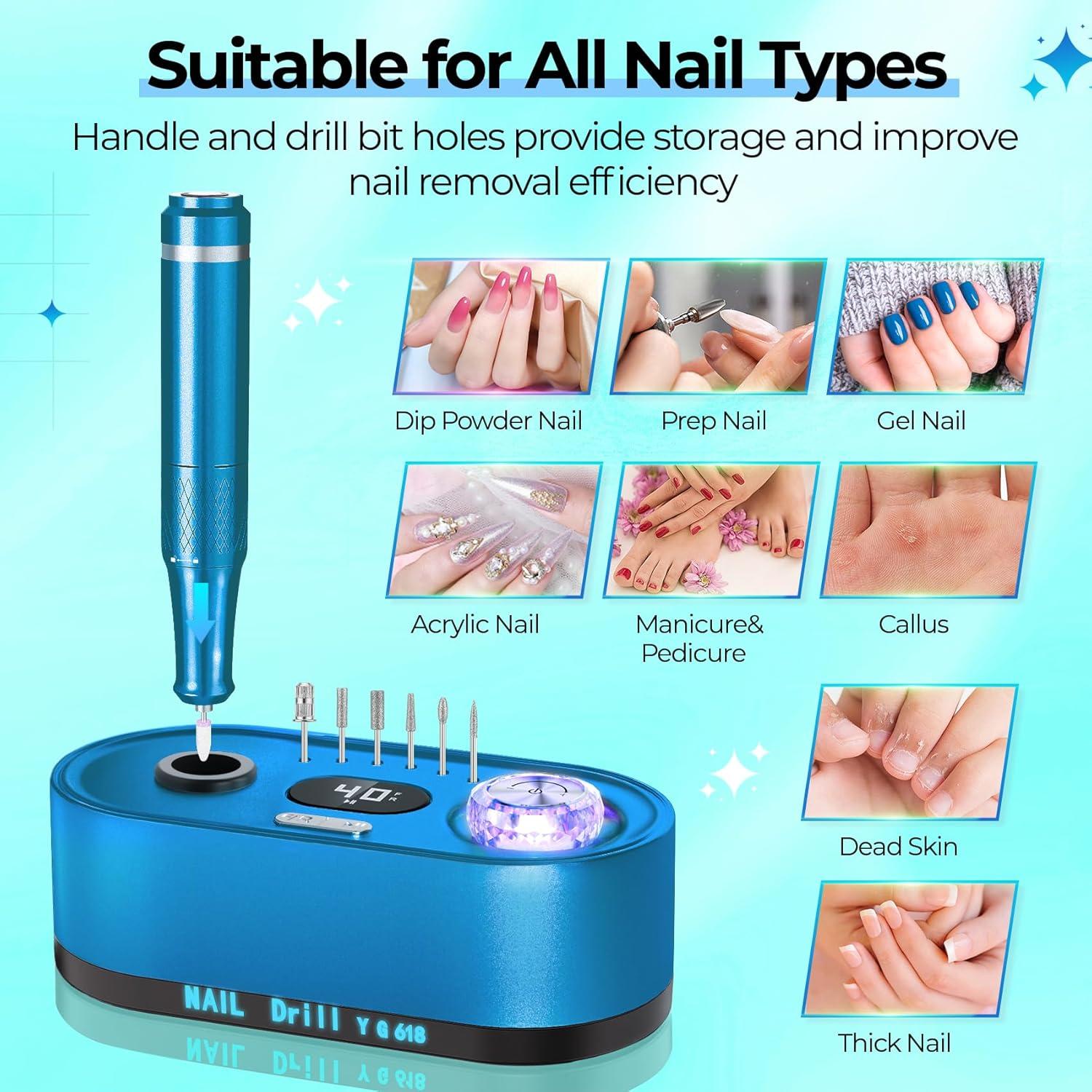 Taladro de Uñas Eléctrico JOSGLOI 40000RPM con Pantalla LCD