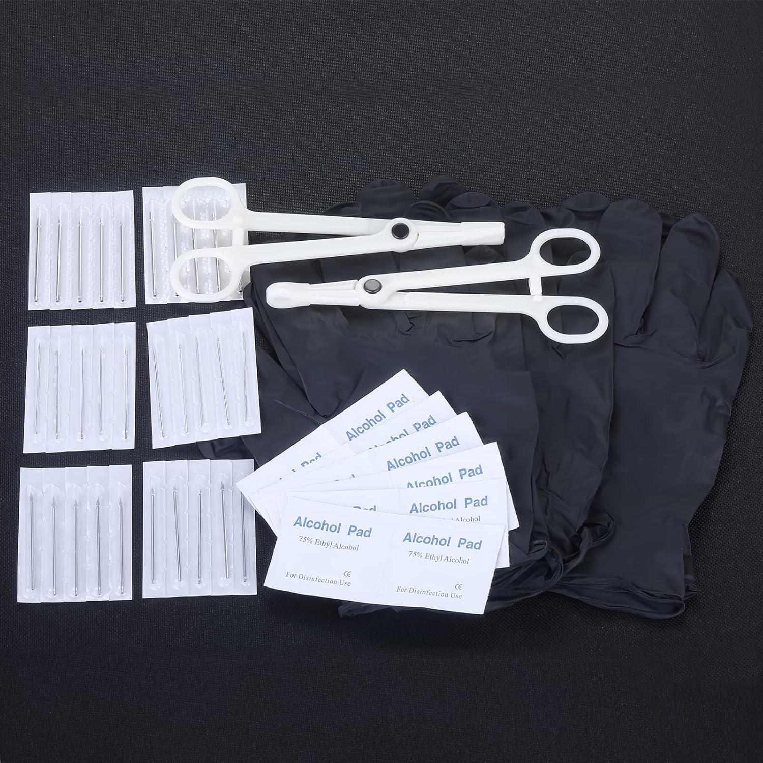Kit de Piercing Corporal 120PCS Acero Quirúrgico Hipoalergénico
