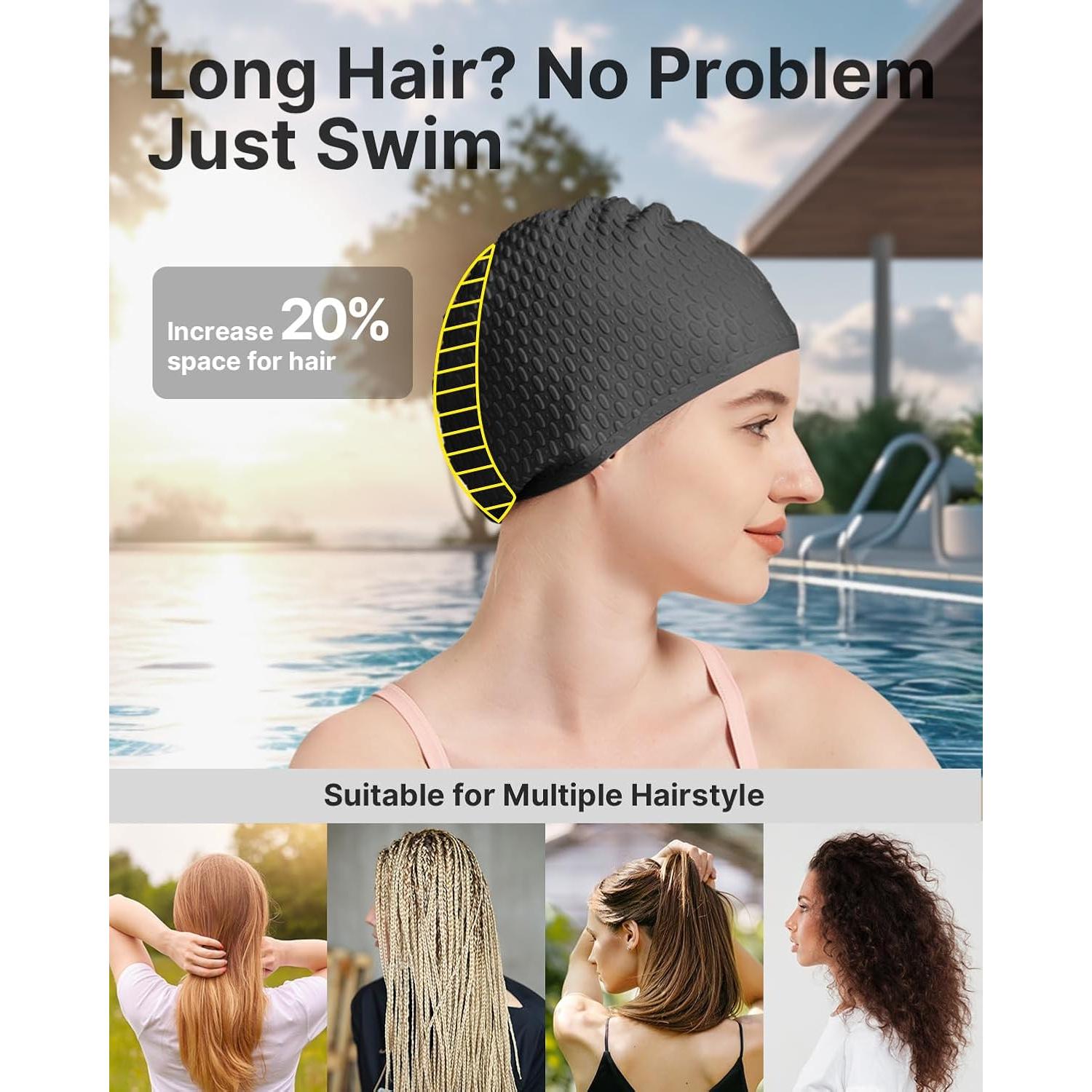 Gorro de Natación YOTTOY para Mujeres - Silicona Impermeable