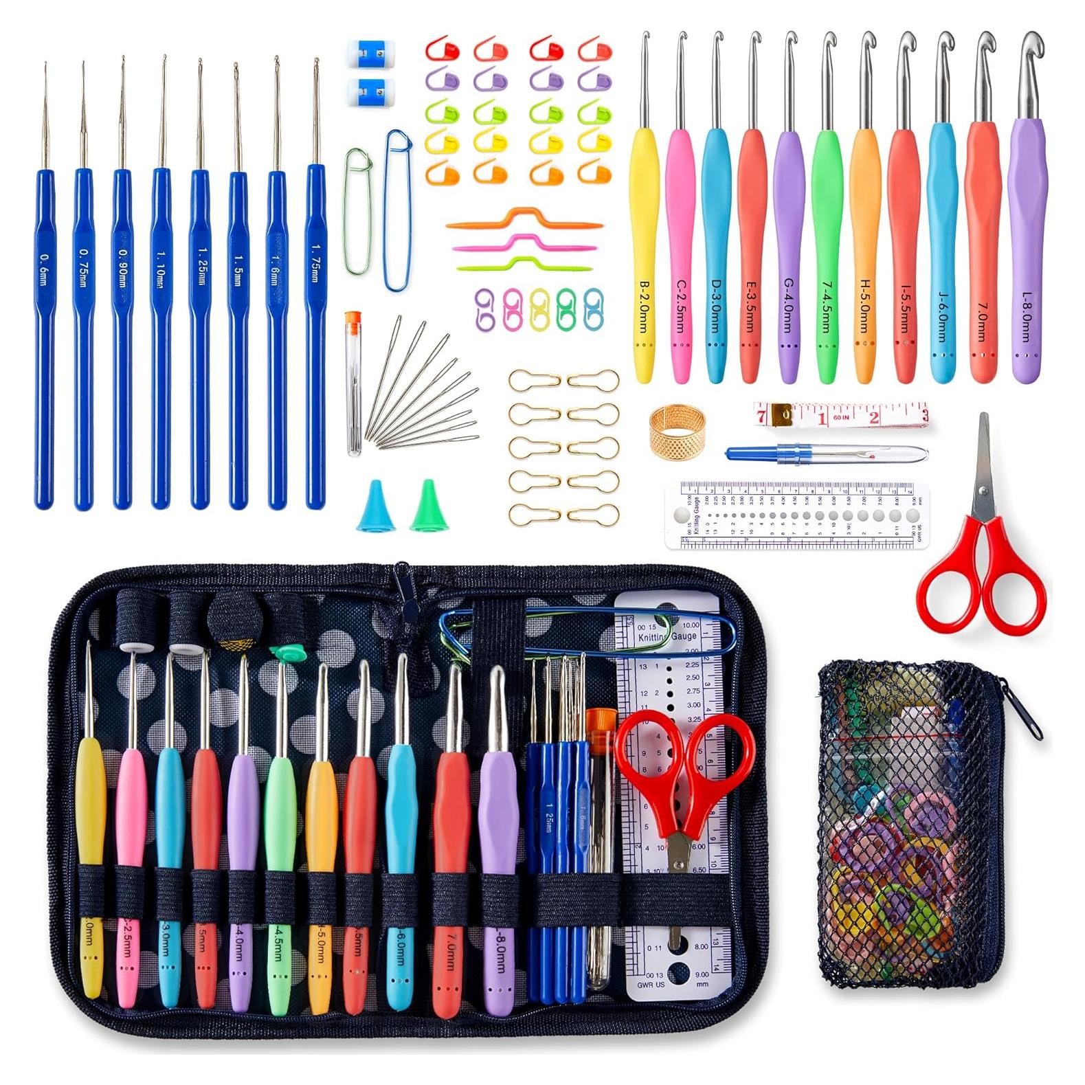 Set de Ganchillos Inscraft 82 Piezas con Mangos Ergonómicos