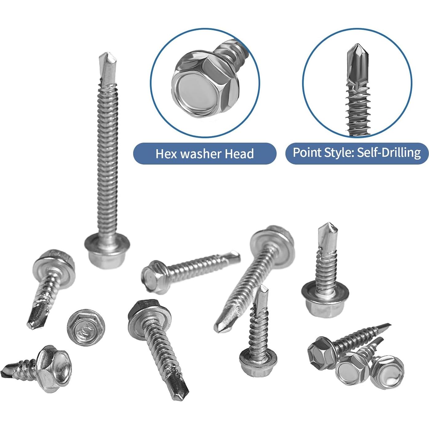 Kit de 390 Tornillos Autoperforantes Acero Inoxidable GOOBETTER