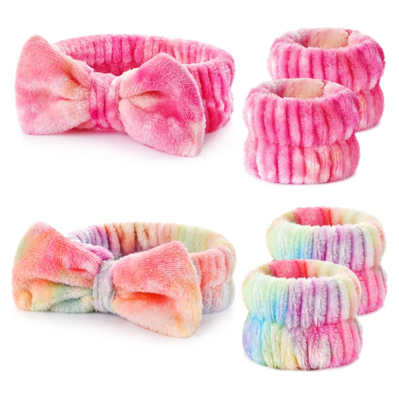 Juego de 6 bandas de microfibra Wteehn para spa y lavado facial