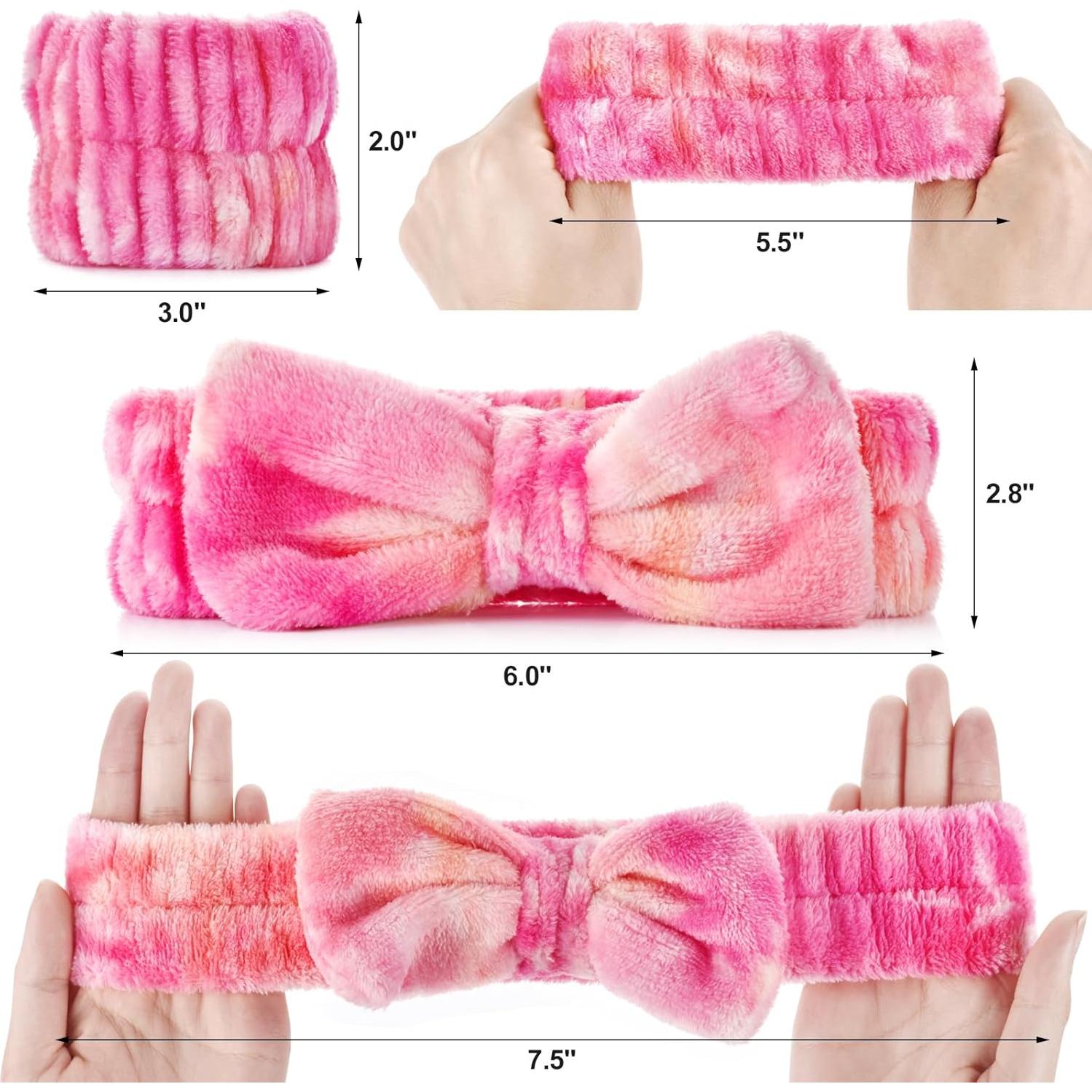 Juego de 6 bandas de microfibra Wteehn para spa y lavado facial