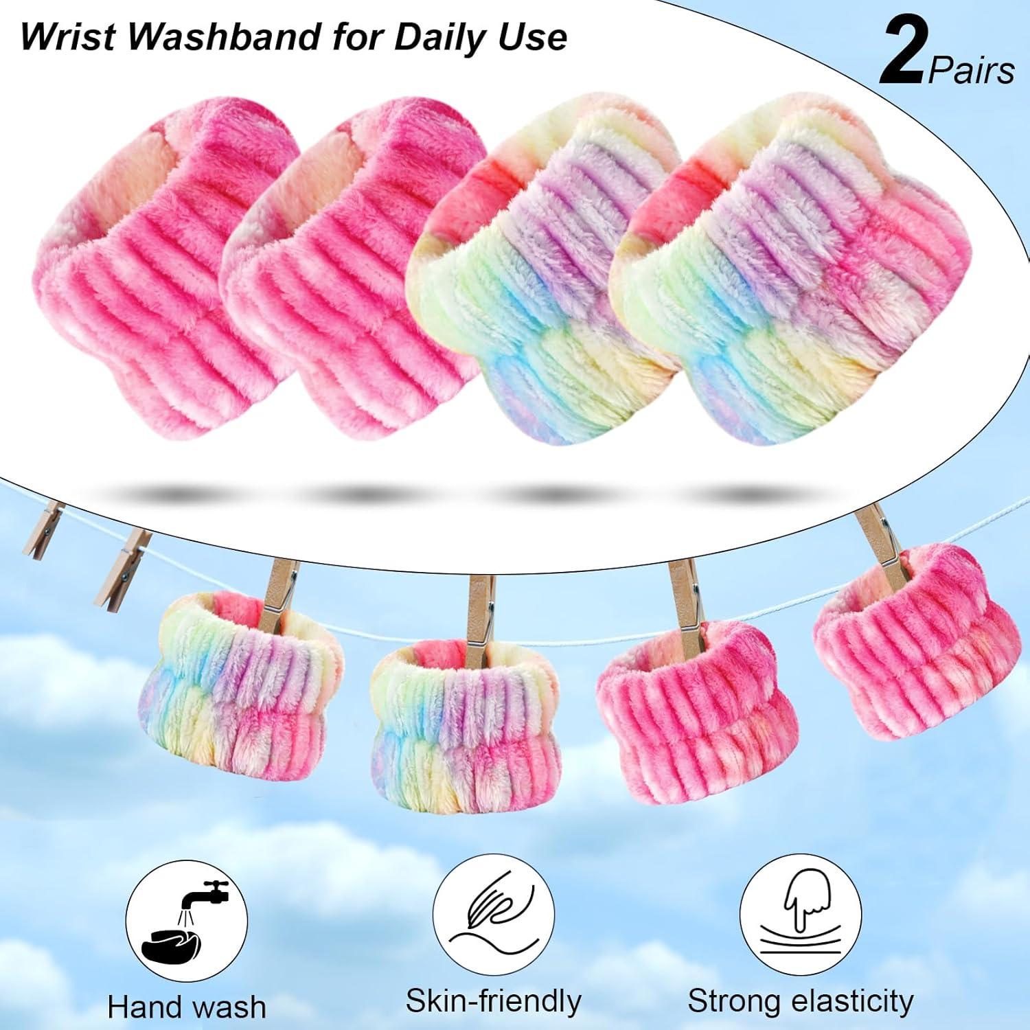 Juego de 6 bandas de microfibra Wteehn para spa y lavado facial