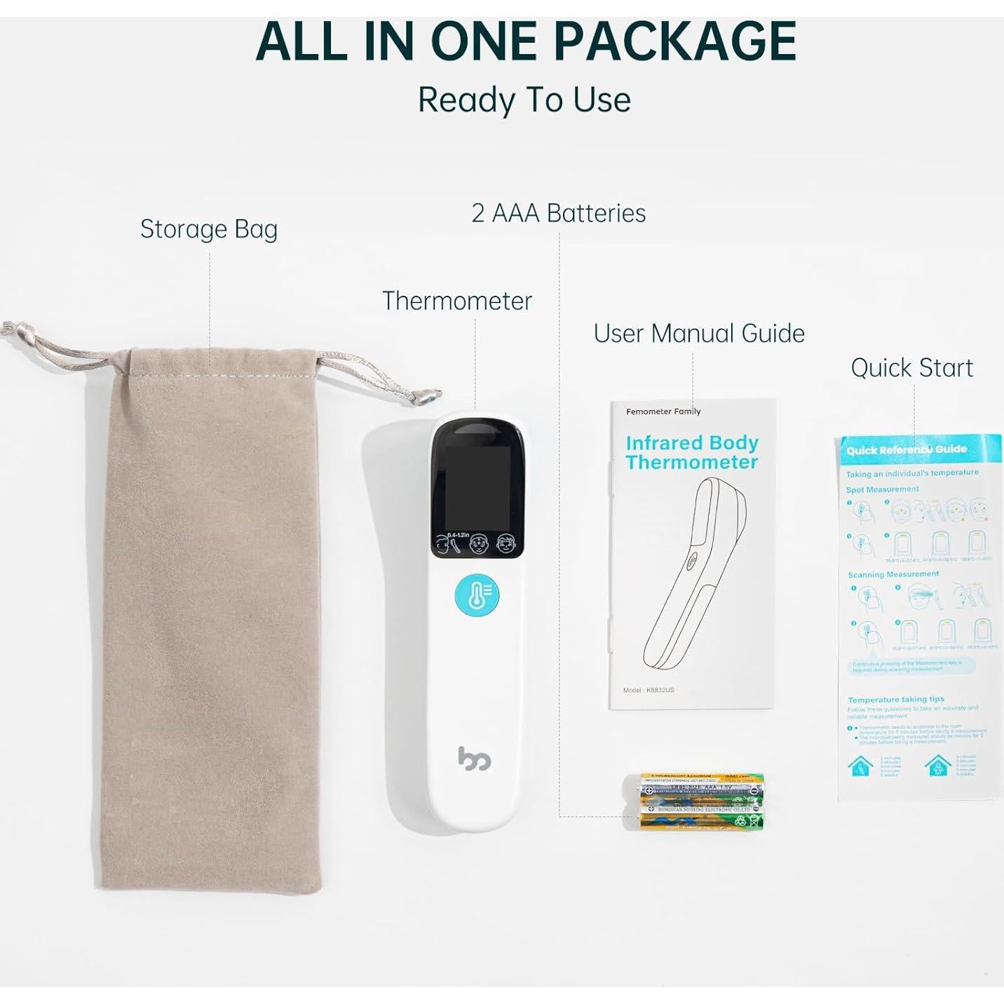 Termómetro Digital Infrarrojo Femometer Family K8832US Blanco