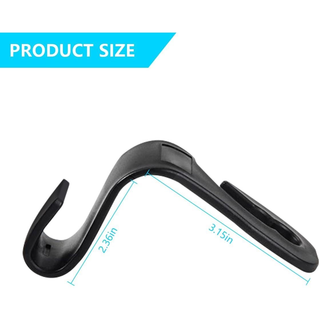 Ganchos para reposacabezas de coche Mandark - 2 piezas, negro