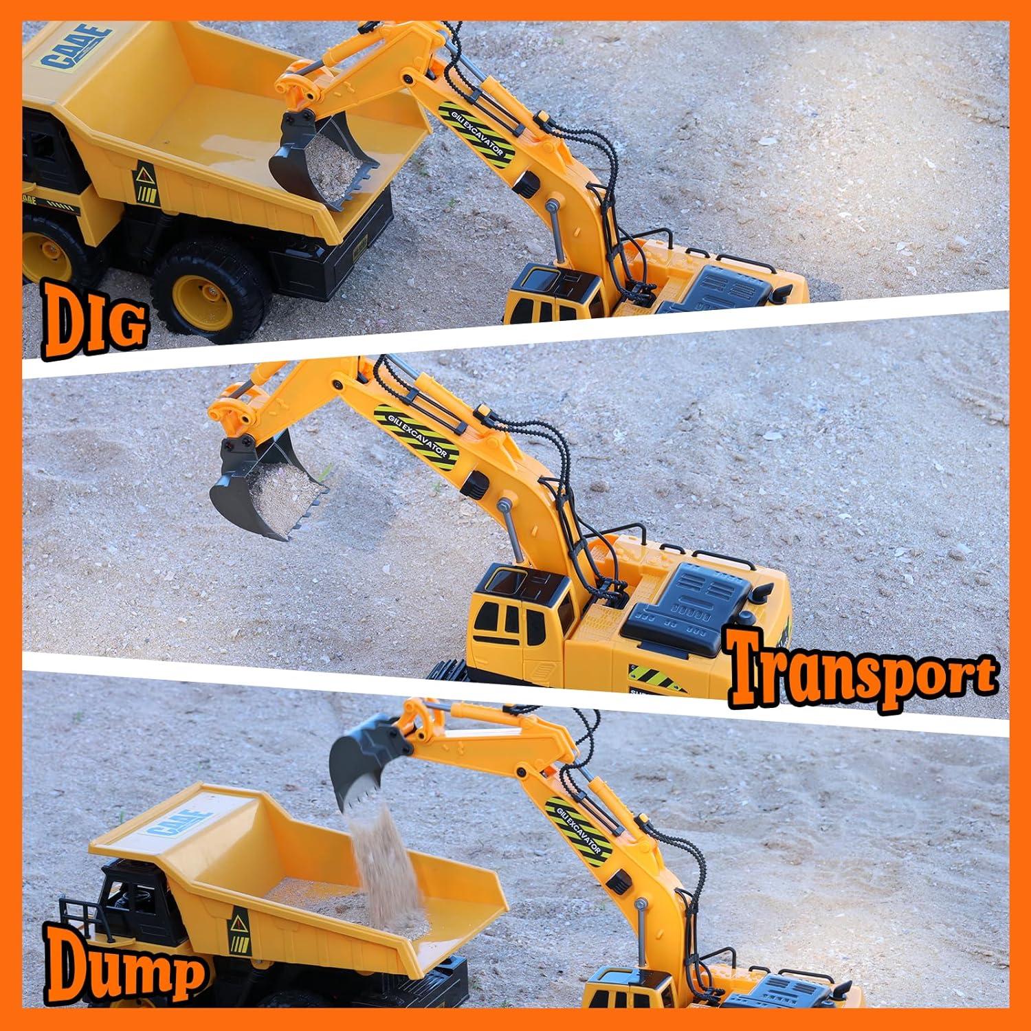 Excavadora RC GILI Control Remoto 35x12cm para Niños