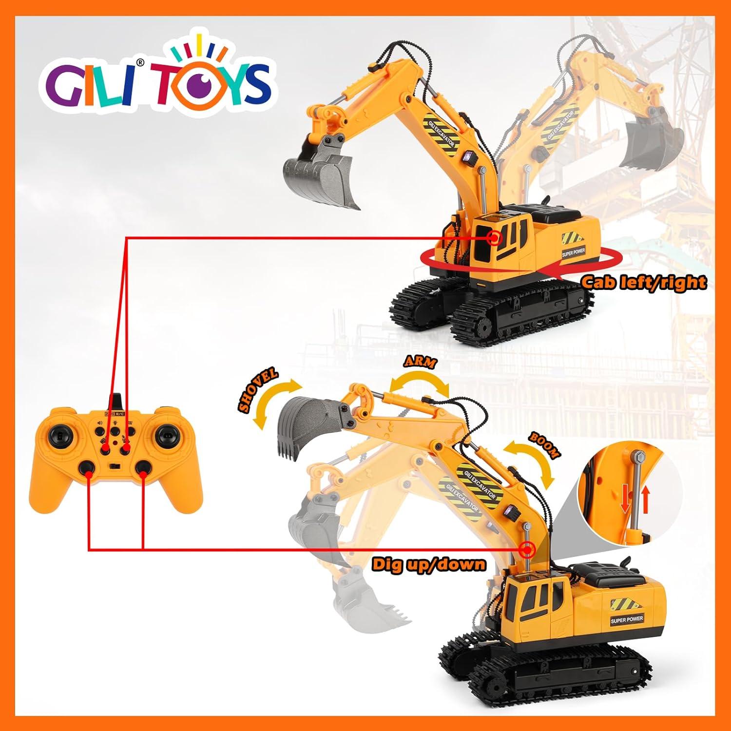 Excavadora RC GILI Control Remoto 35x12cm para Niños