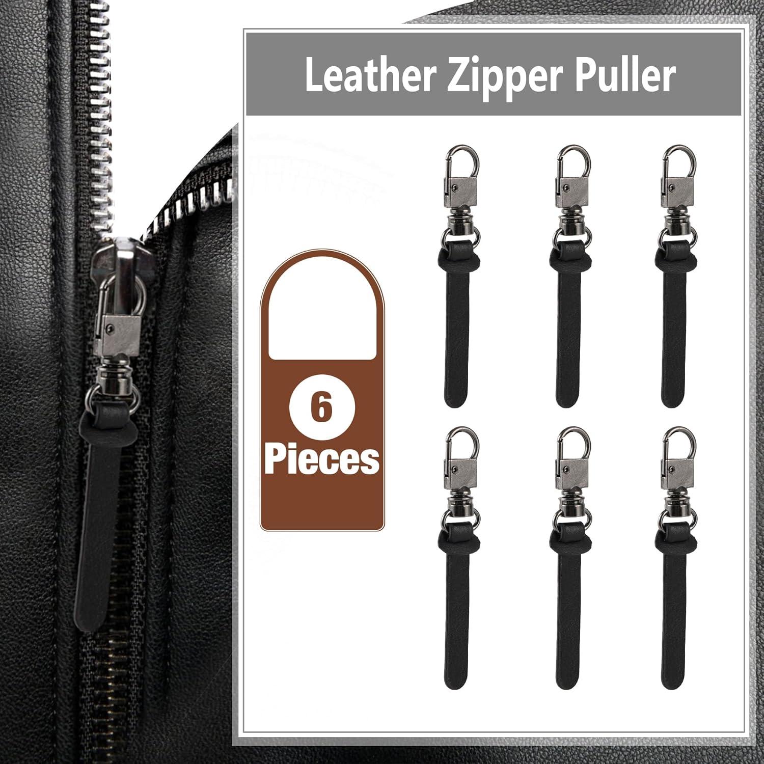 Tiradores de Cremallera Deoward con Mango de Cuero - 6 PCS