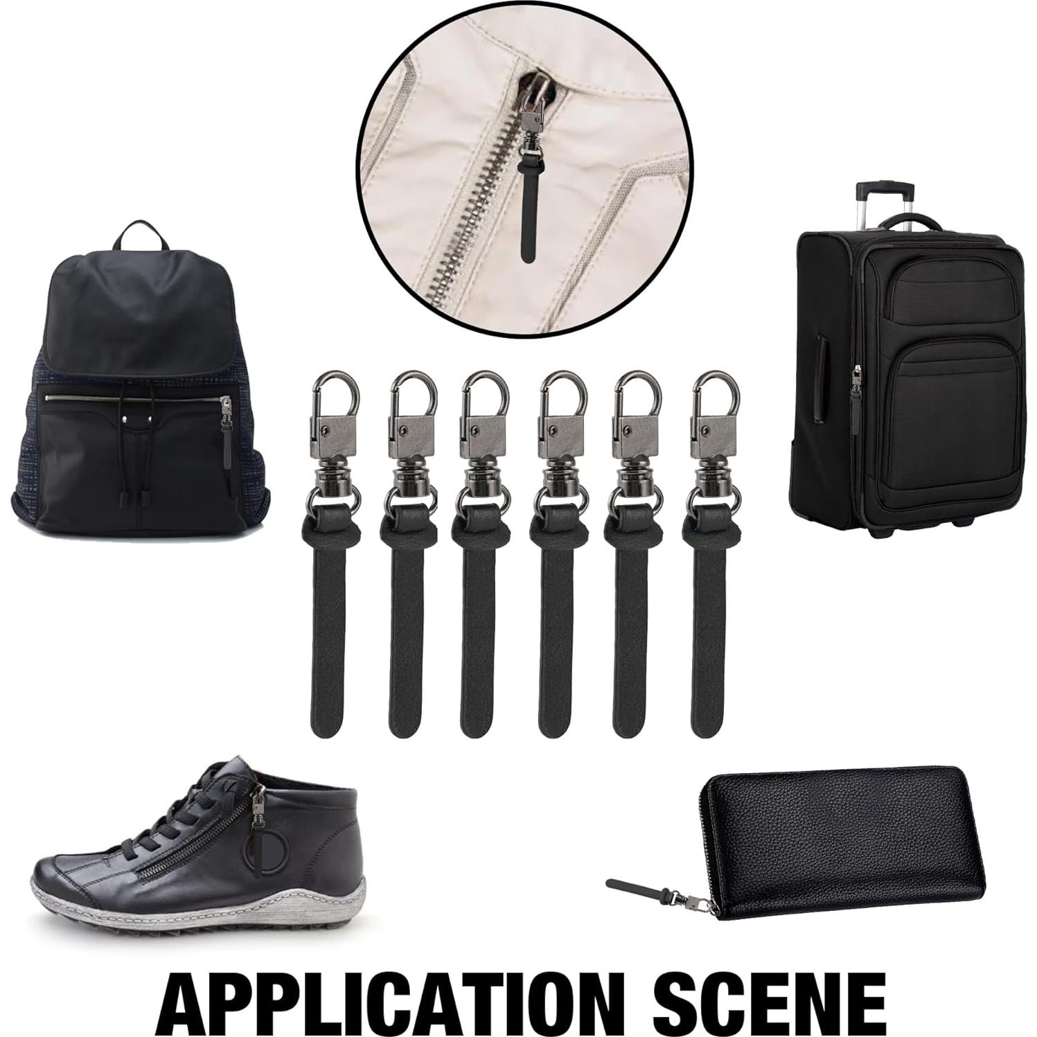 Tiradores de Cremallera Deoward con Mango de Cuero - 6 PCS