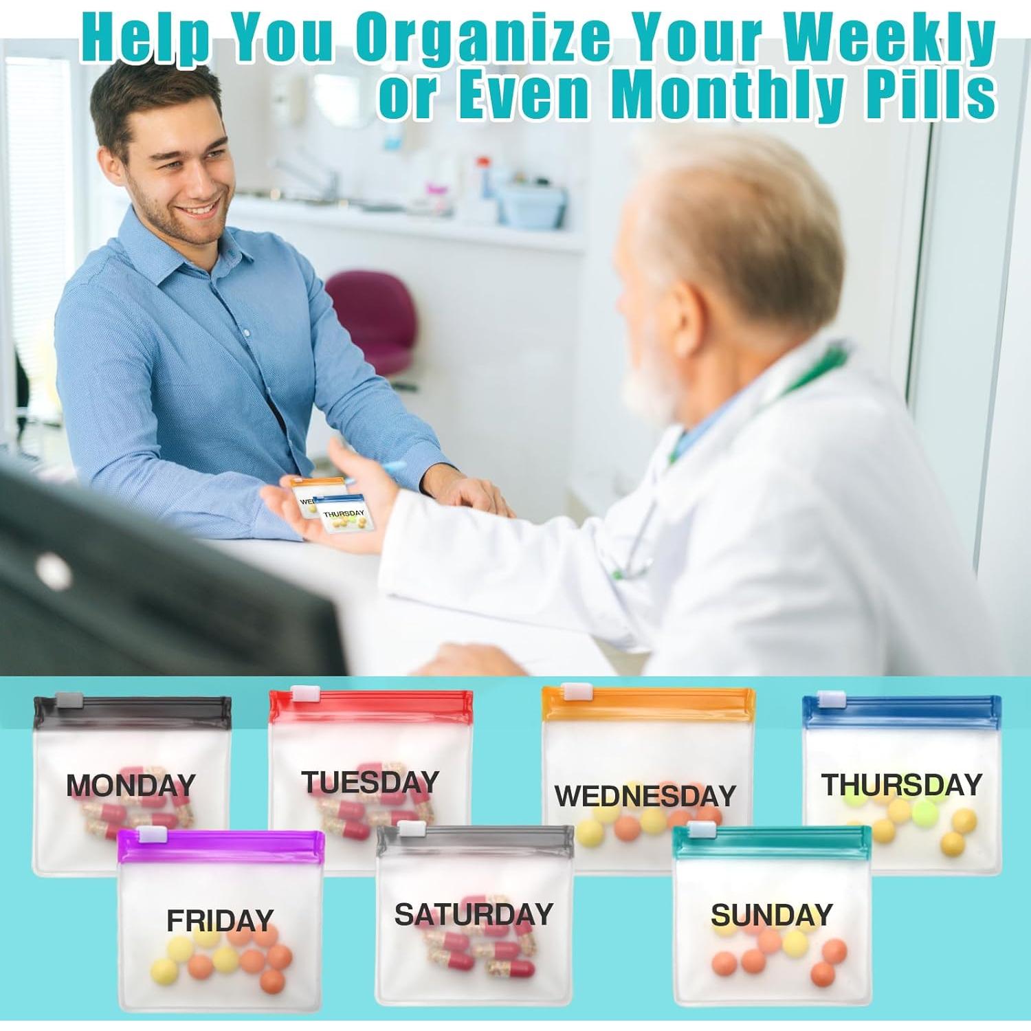 Bolsas de Píldoras Reutilizables Anglecai 35 Unidades 75x75mm