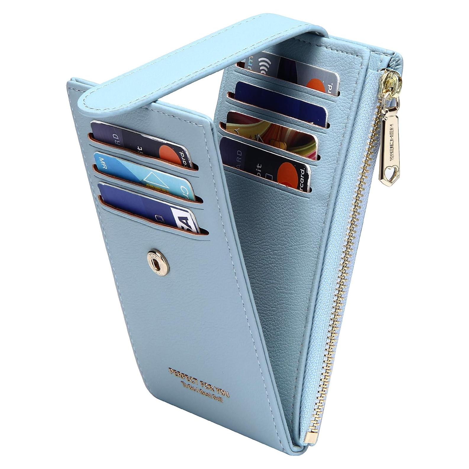 Billetera Delgada RFID Badiya para Mujeres - 9 Ranuras Tarjetas