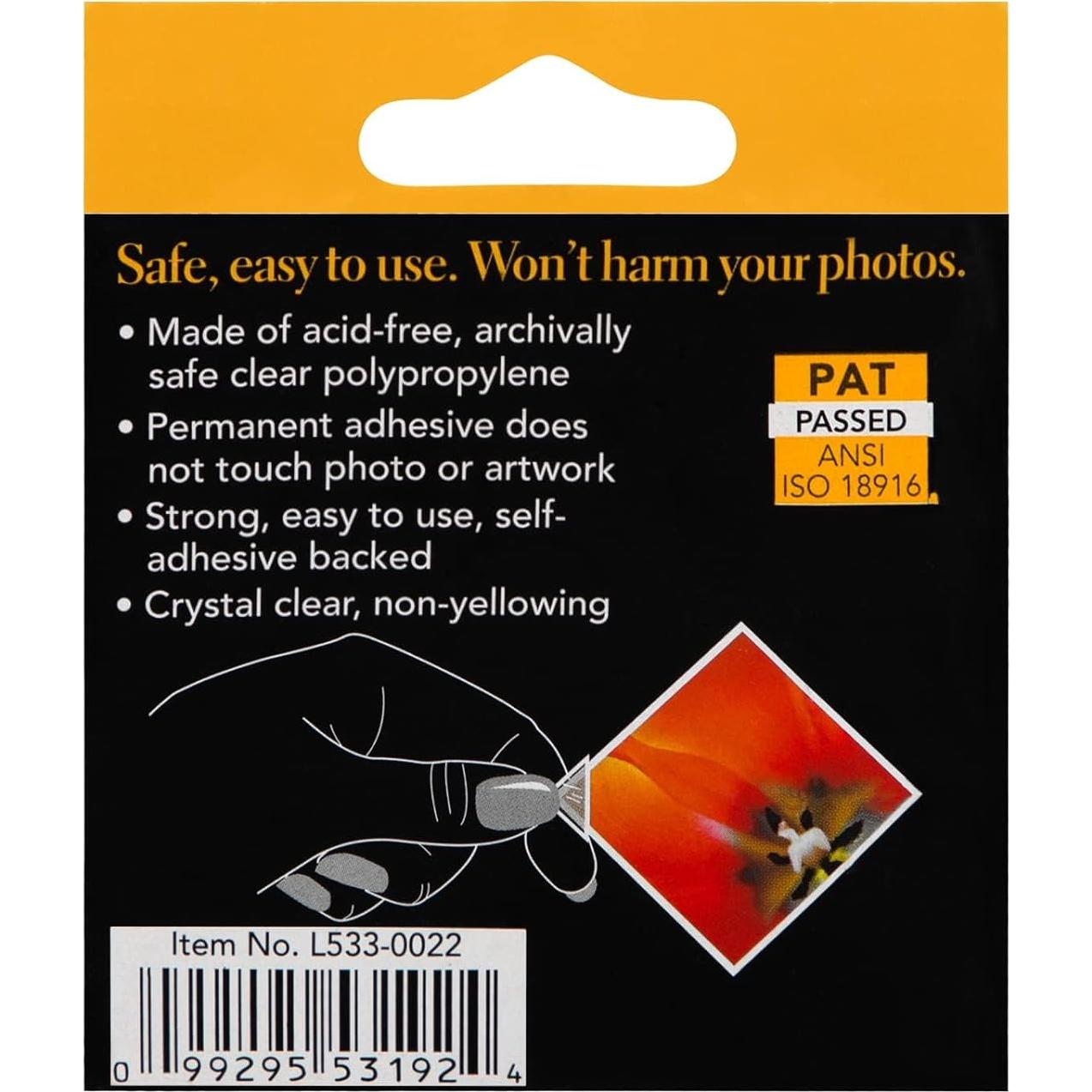 Esquinas Fotográficas Archival Autoadhesivas Lineco 1.59 cm (Paquete de 500)