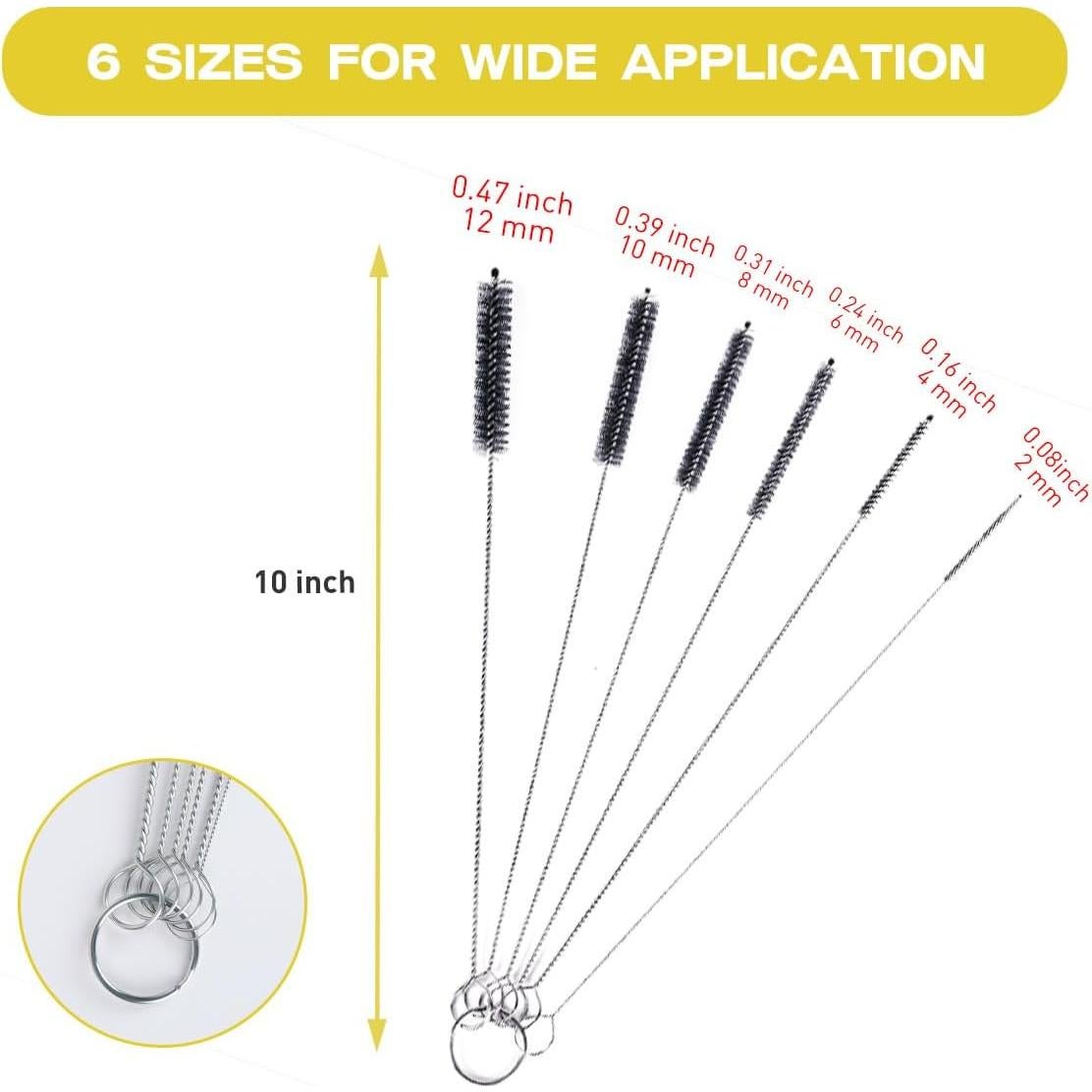 Juego de Cepillos Limpiadores de Pajitas 6 Piezas FAMILIA DE CEPILLOS