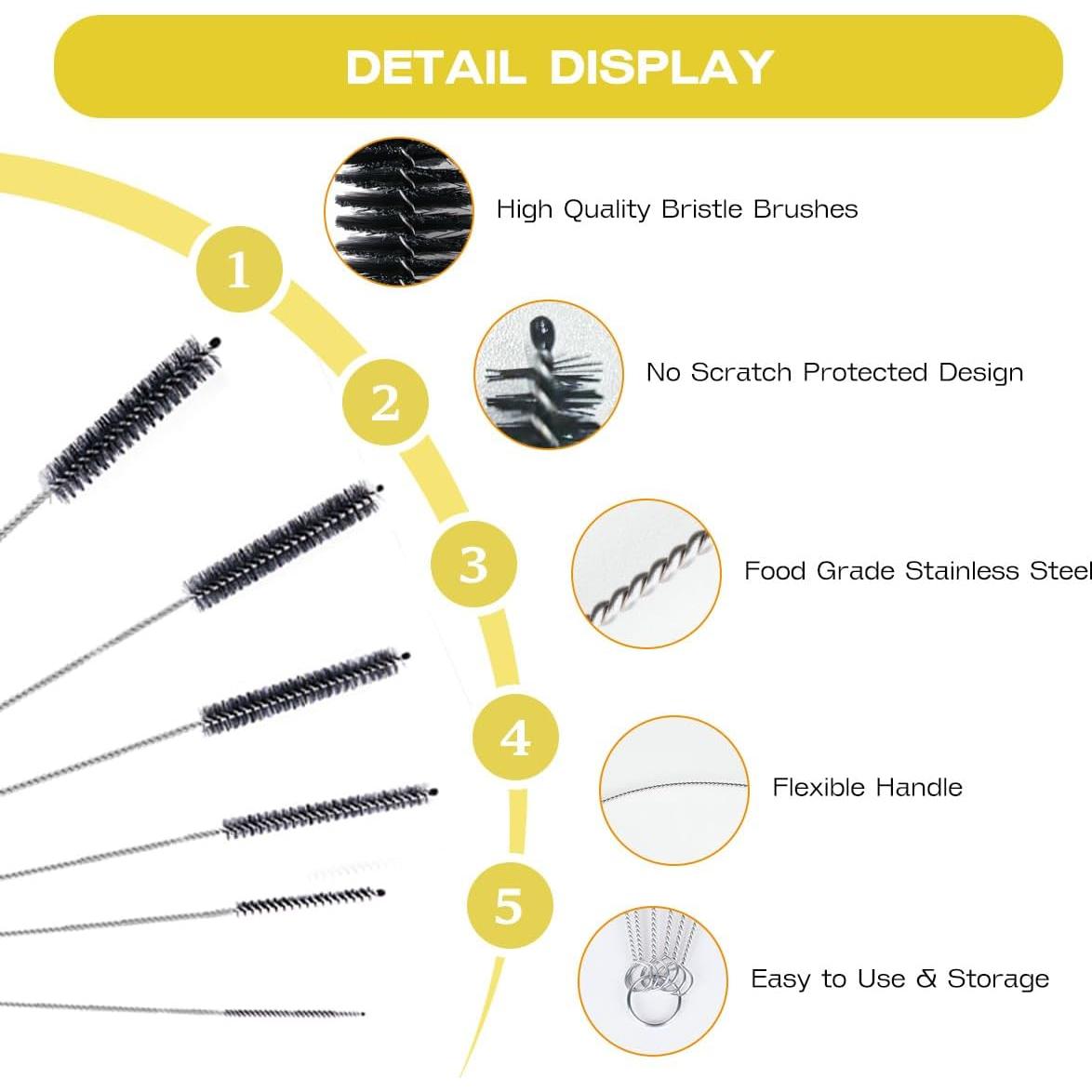 Juego de Cepillos Limpiadores de Pajitas 6 Piezas FAMILIA DE CEPILLOS