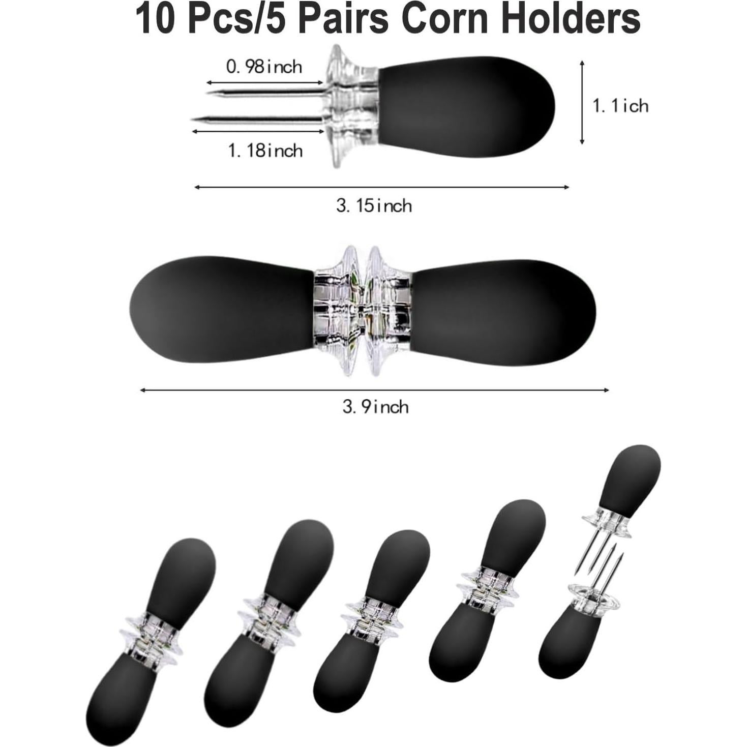 Juego de Sujetadores de Mazorcas de Maíz Higoney 10 Piezas Negro