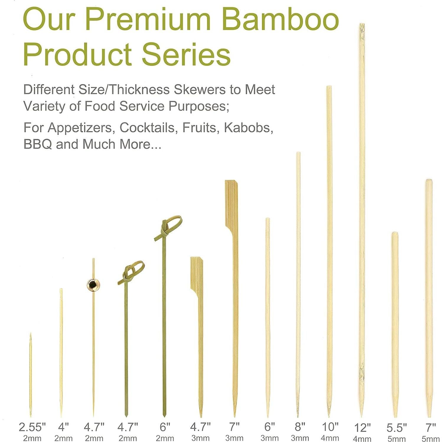 Palillos de Bambú Minisland 200 Pcs 11.94 y 15.24 cm