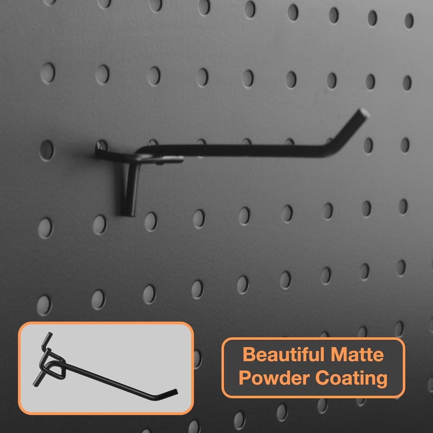 Ganchos para Tablero de Clavos G.CORE 24 Piezas Metal Negro