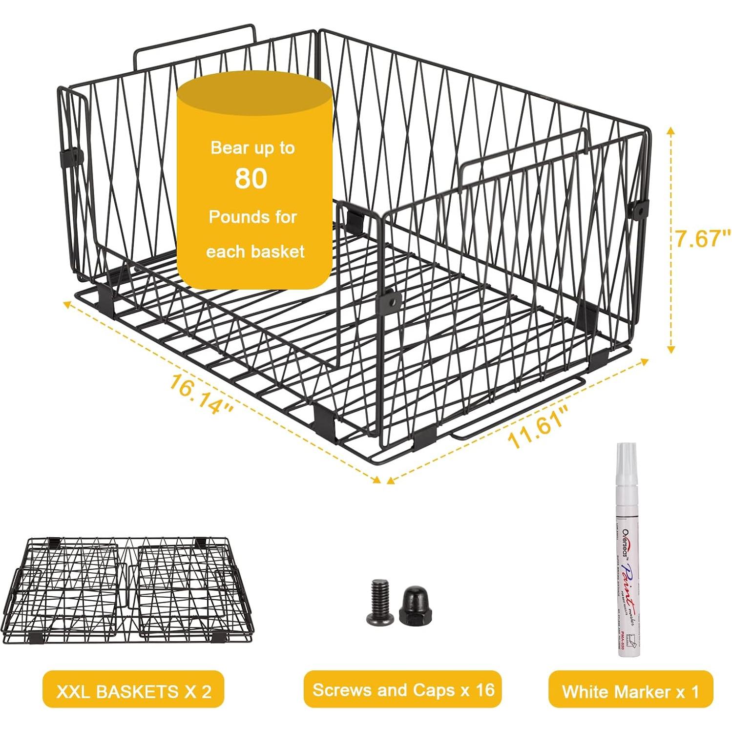 2 Cestas de Almacenamiento Dxlac de Metal Apilables 40.96x29.5cm