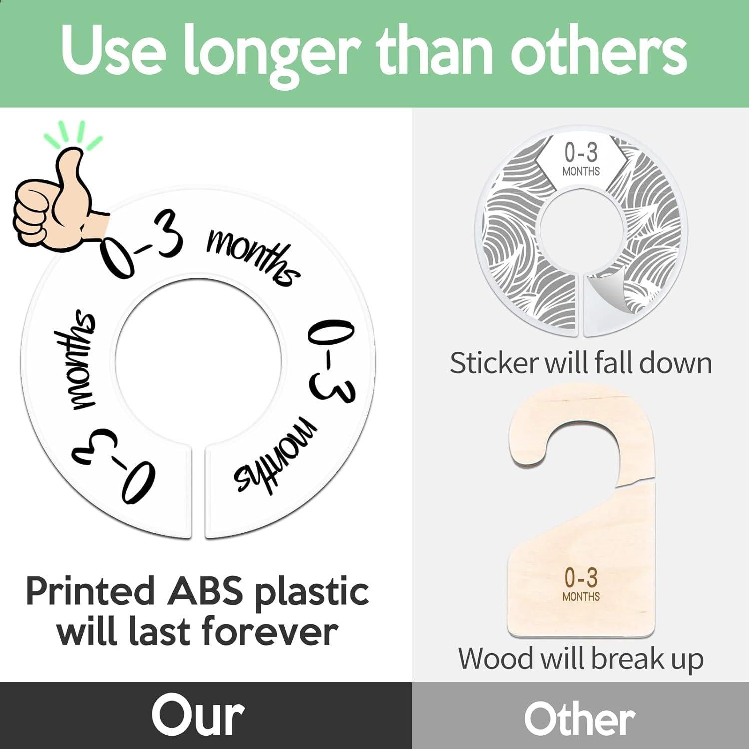 Divisores de Armario para Bebés Pro Goleem 6 PCS Organizador Blanco