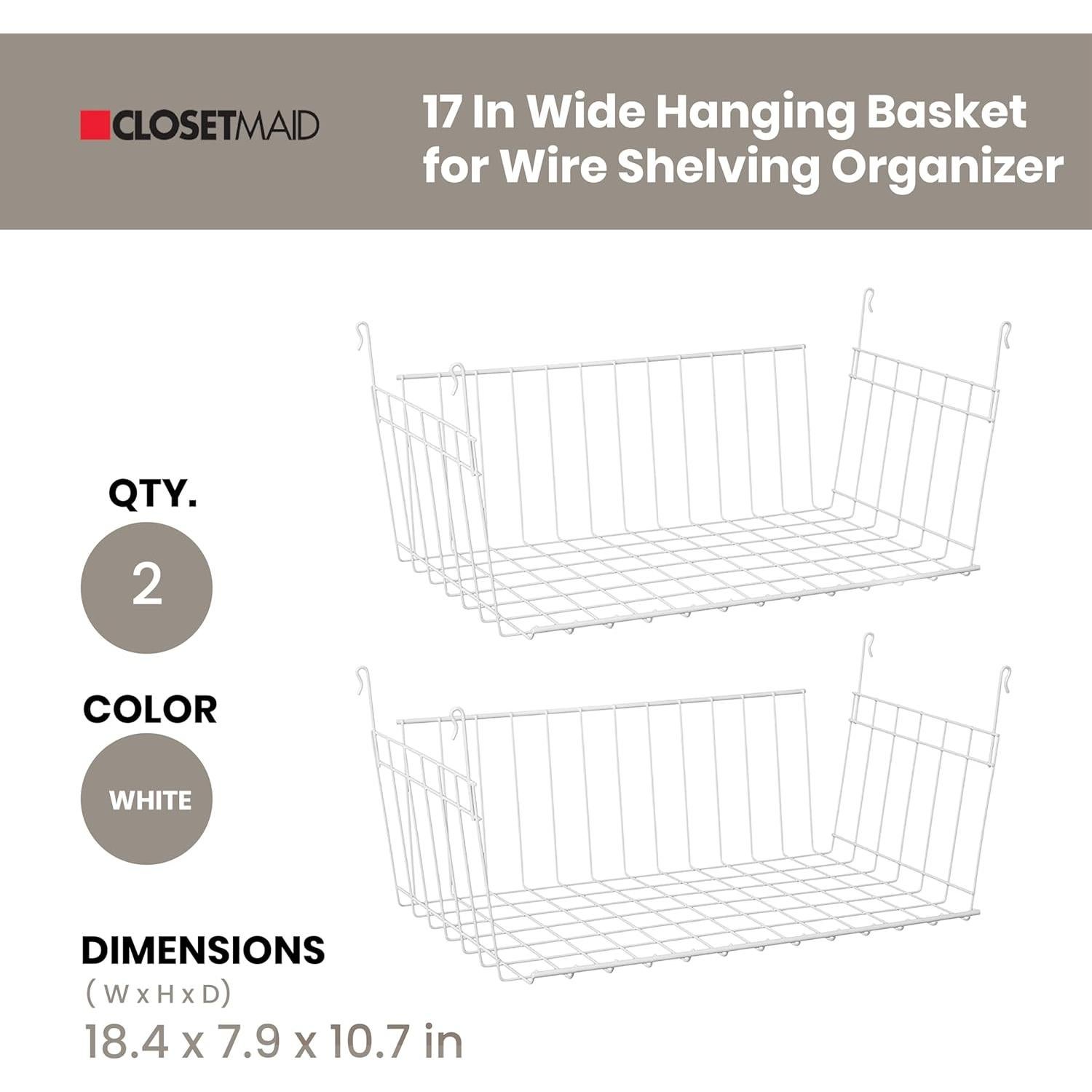Canastas Colgantes ClosetMaid 43 cm - Almacenamiento Eficiente