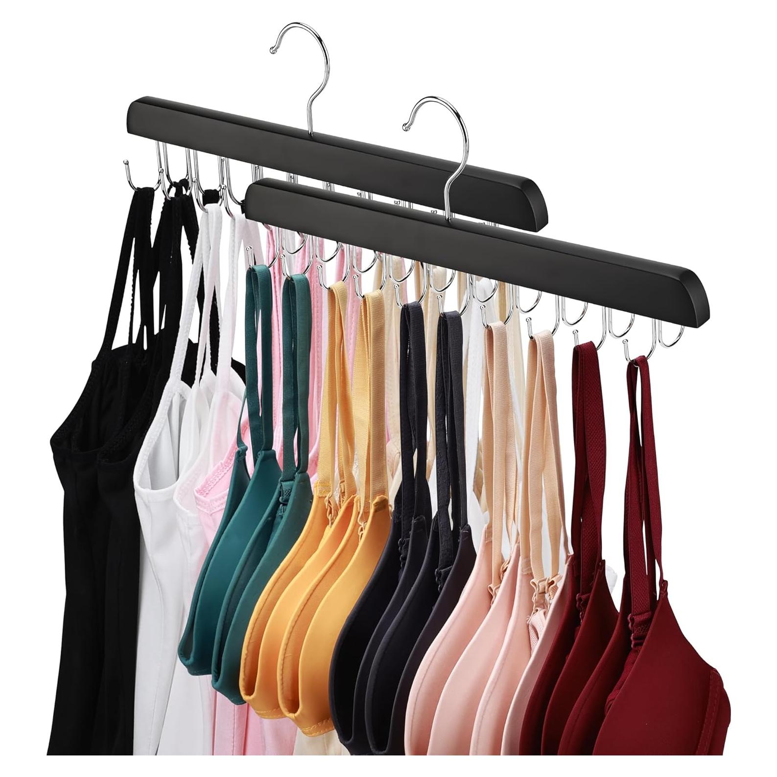 Pack de 2 Perchas de Madera Necamocu para Sujetadores y Ropa