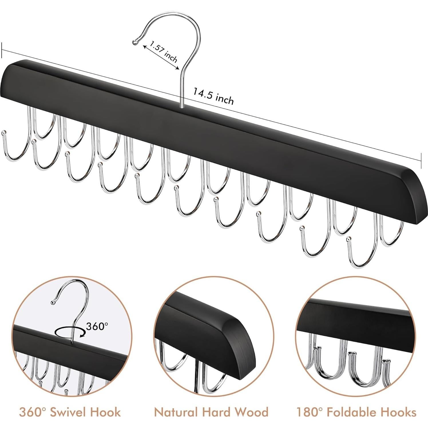 Pack de 2 Perchas de Madera Necamocu para Sujetadores y Ropa