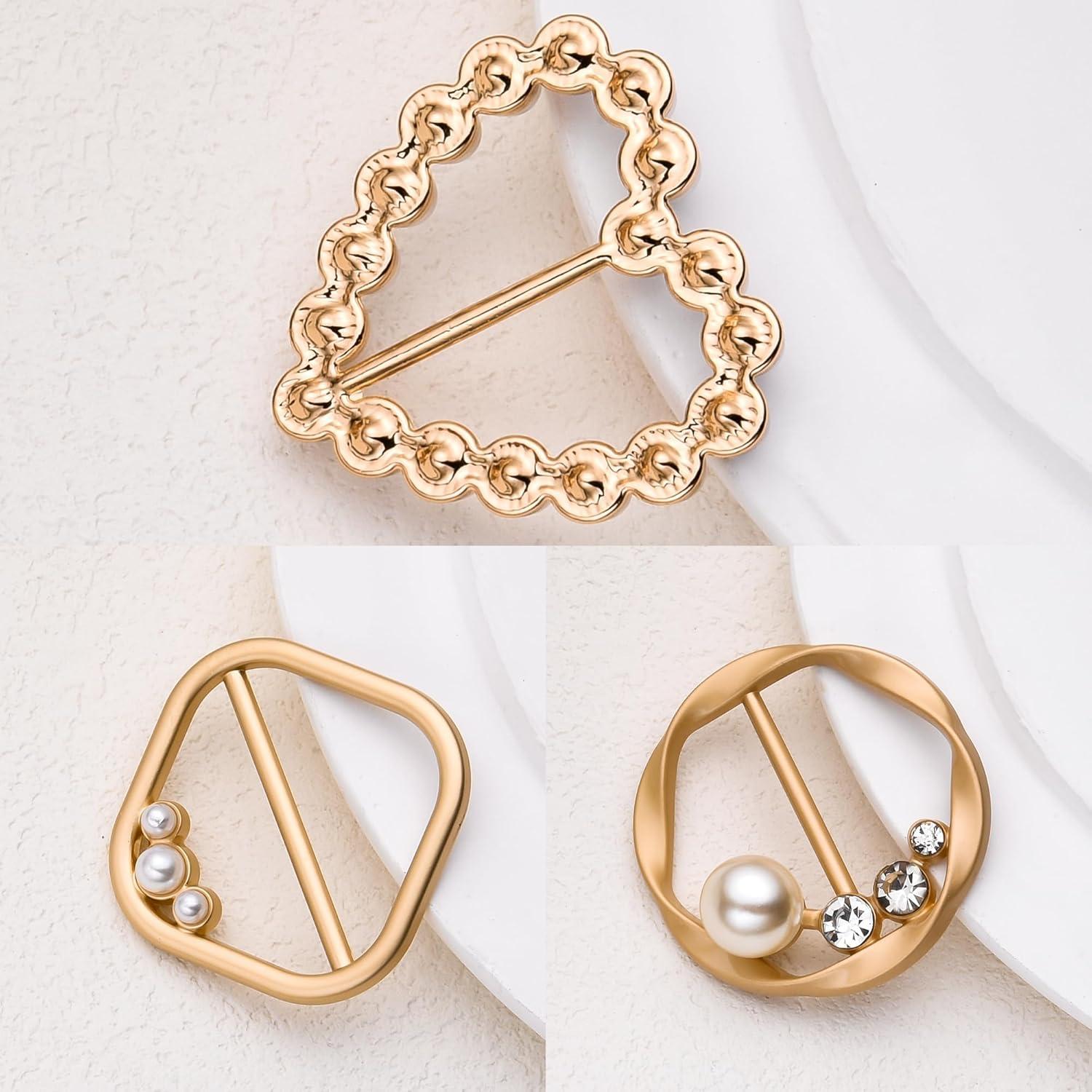 Conjunto 6 Anillos de Bufanda de Perlas Plikin para Mujeres