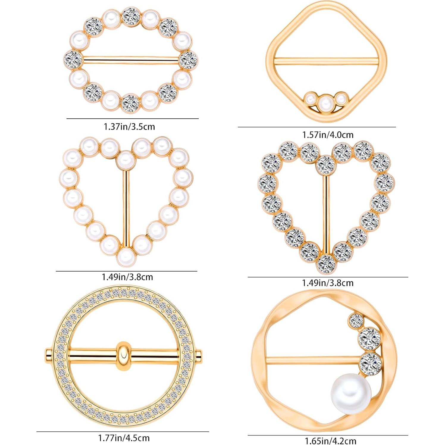 Conjunto 6 Anillos de Bufanda de Perlas Plikin para Mujeres