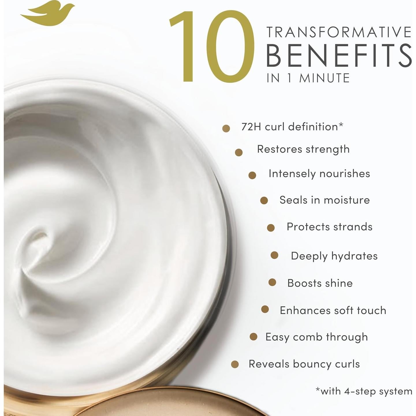 Mascarilla Dove Amino Curl Repair 10 en 1 272 ml para Cabello Rizado