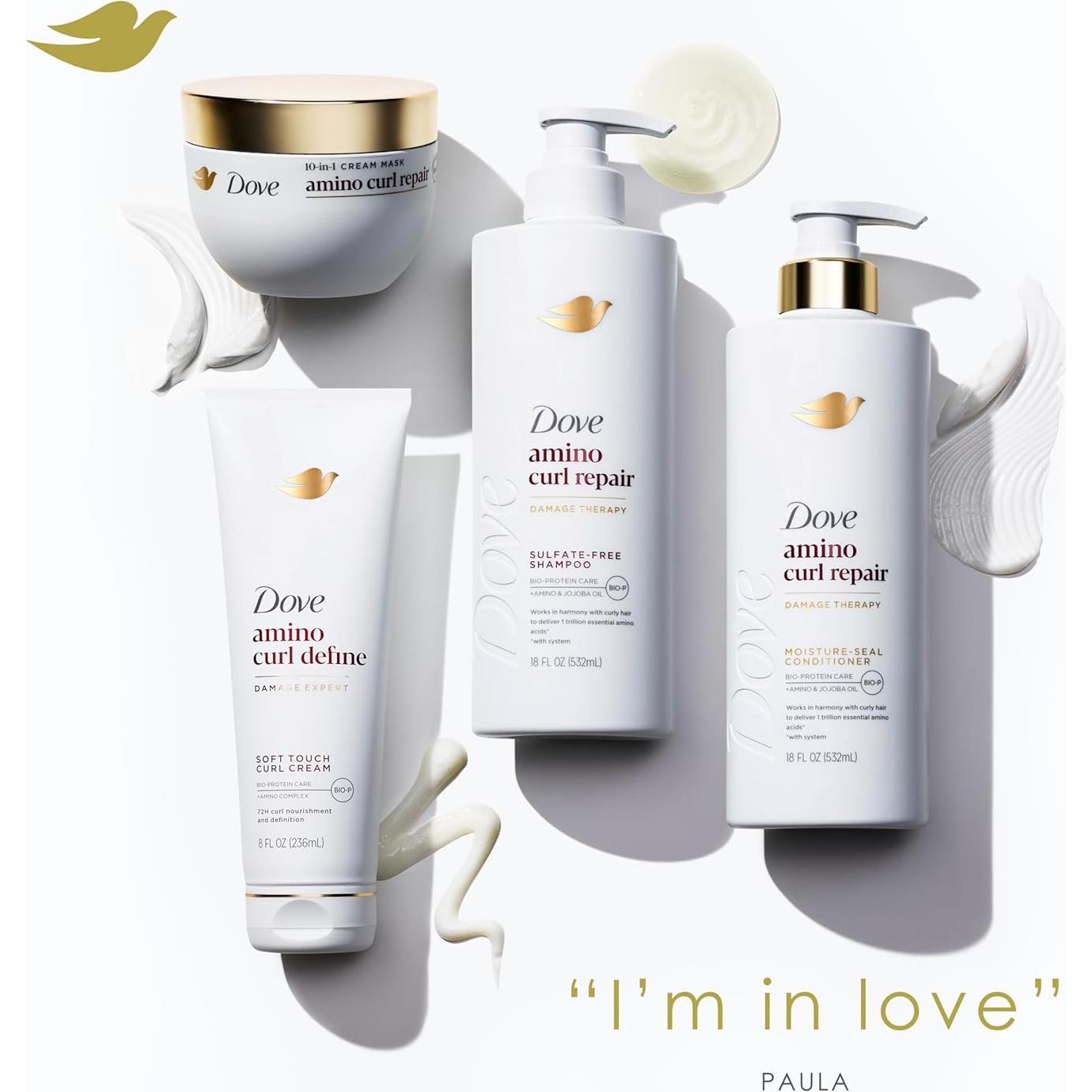 Mascarilla Dove Amino Curl Repair 10 en 1 272 ml para Cabello Rizado