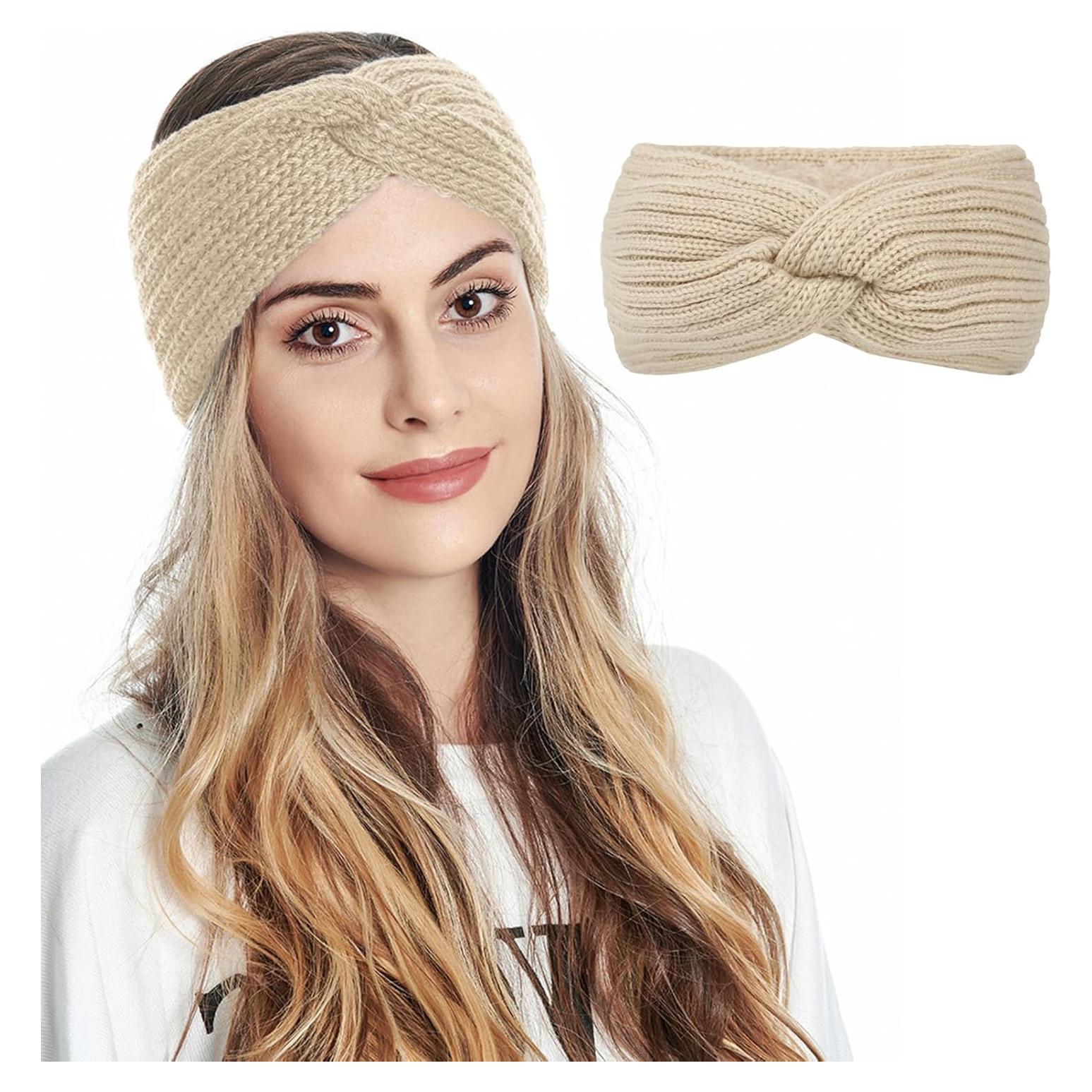 Diadema de Invierno STW-CCHB Beige con Forro de Fleece