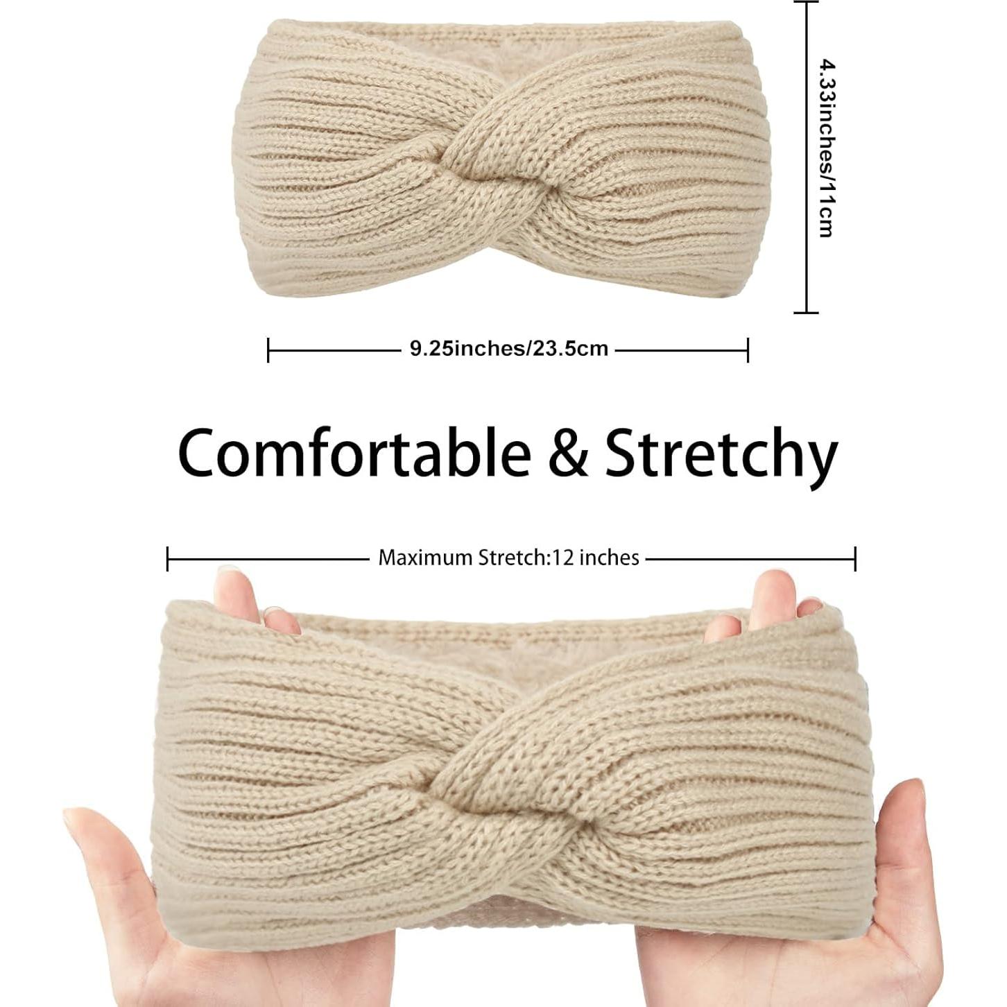 Diadema de Invierno STW-CCHB Beige con Forro de Fleece