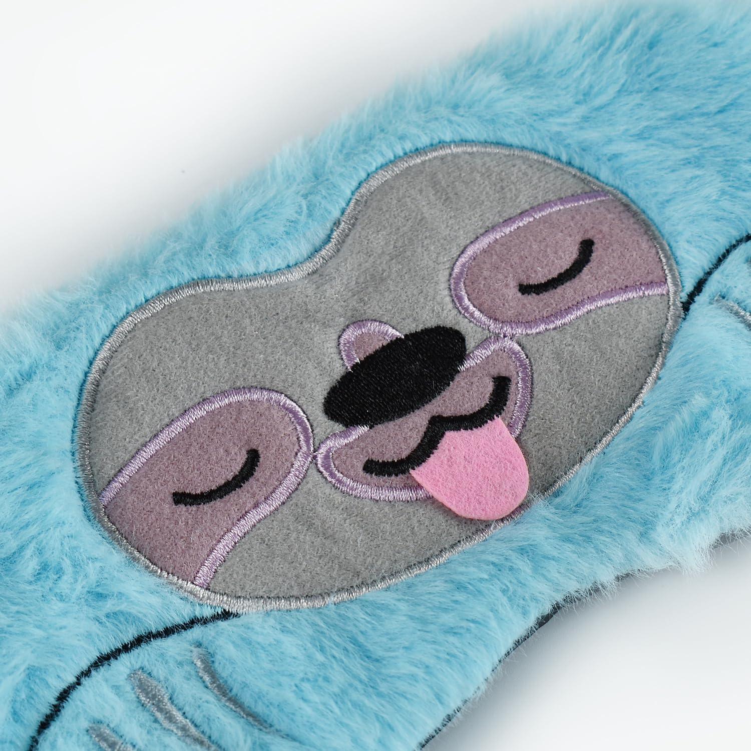 Máscara para dormir Ynaize perezoso azul suave 20x8 cm