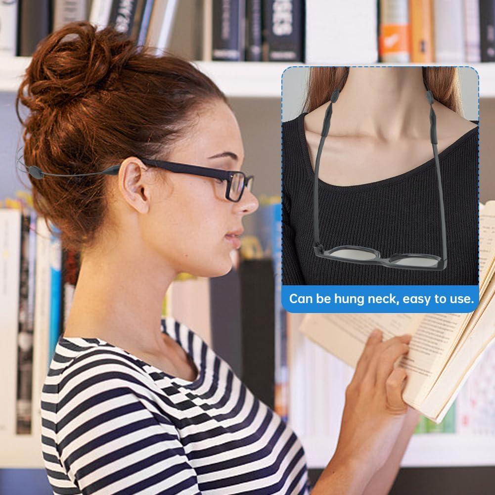 Juego de 6 correas ajustables para gafas + 2 almohadillas + bolsa