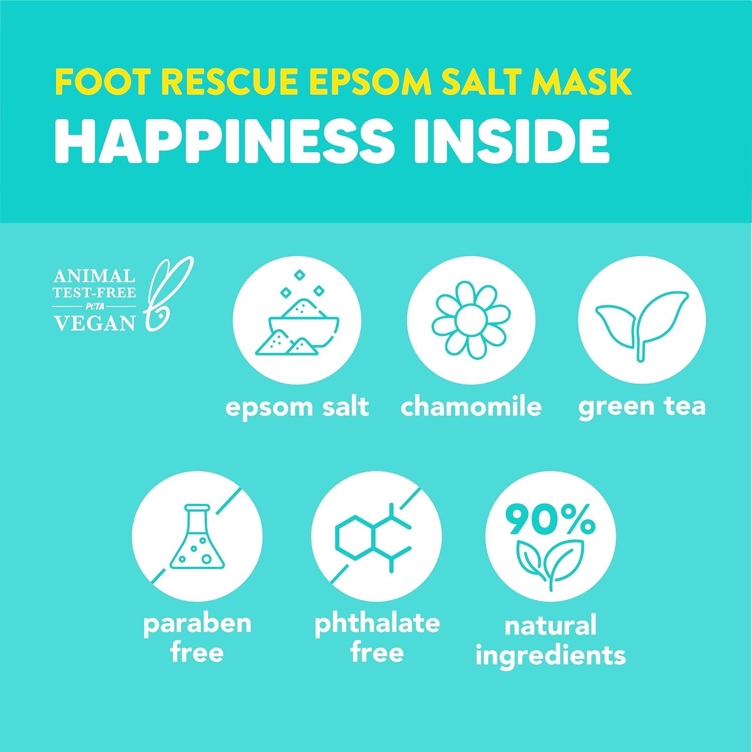 Mascarilla para Pies Onyx Professional - Sal de Epsom, 6 pares